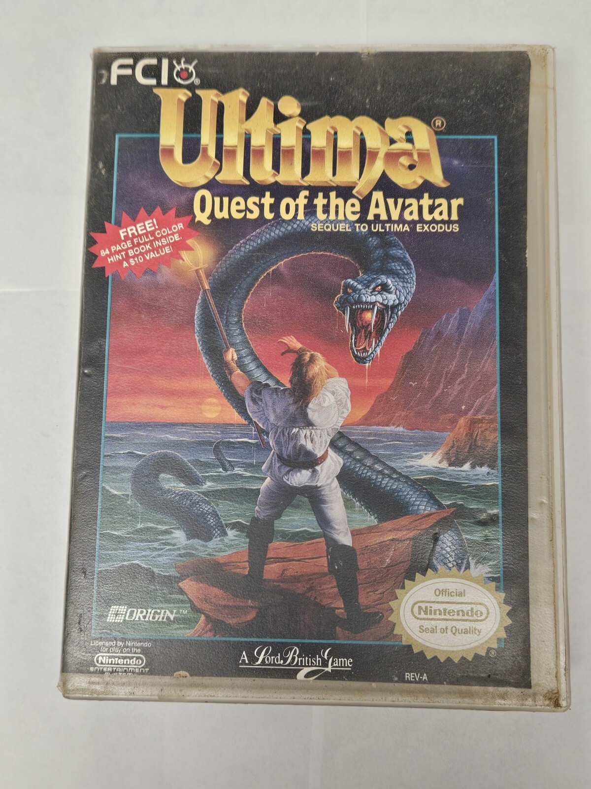 Ultima: Quest of the Avatar (Nintendo Entertainment System 1990) Cartridge& Case