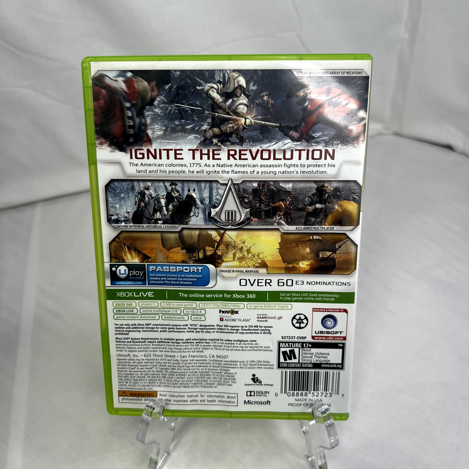 Assassin’s Creed III (Microsoft Xbox 360, 2012) ONLY SINGLE PLAYER DISC Tested