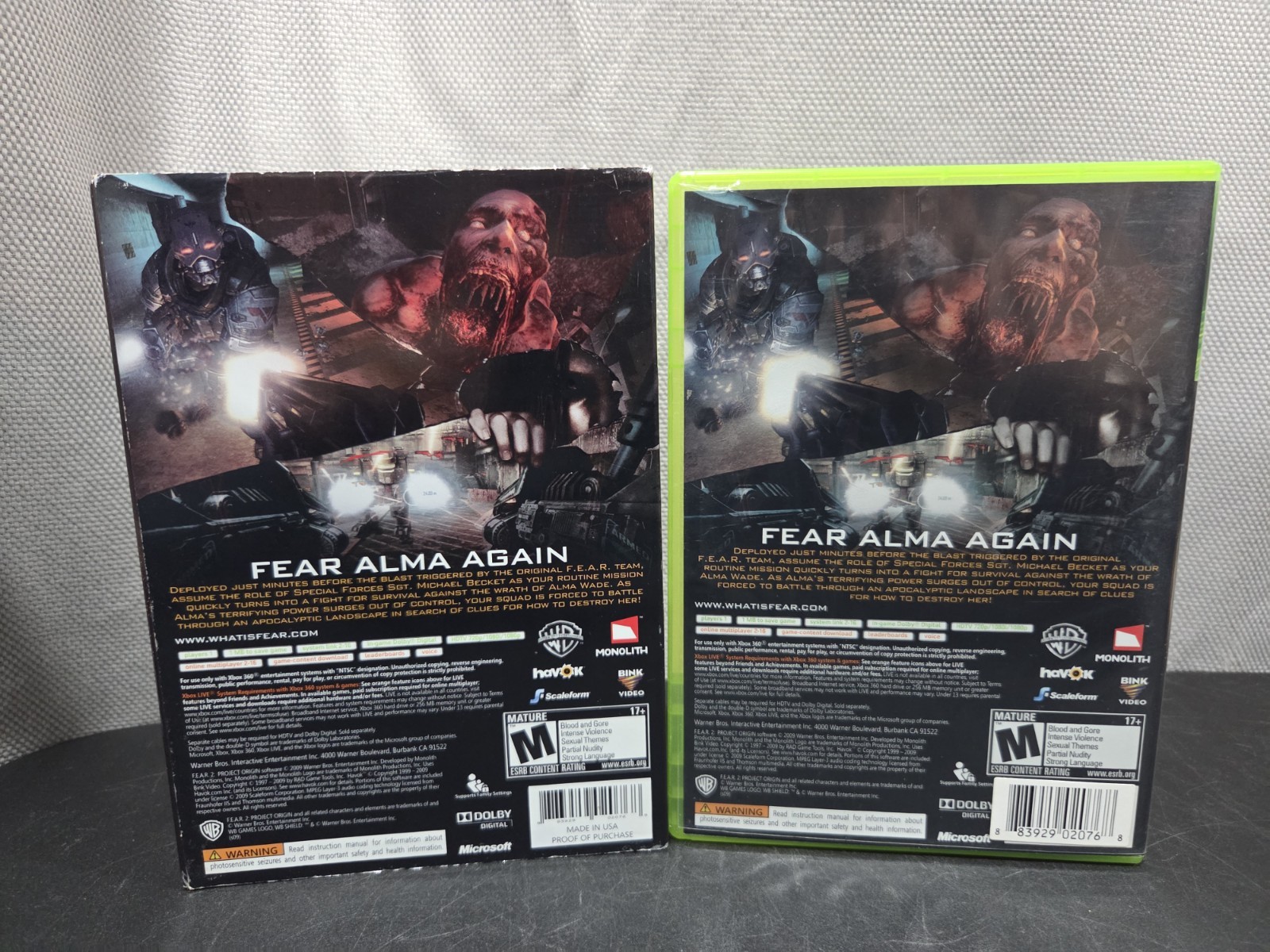 F.E.A.R. 2: Project Origin (Xbox 360) CIB Complete In Box Tested And Working