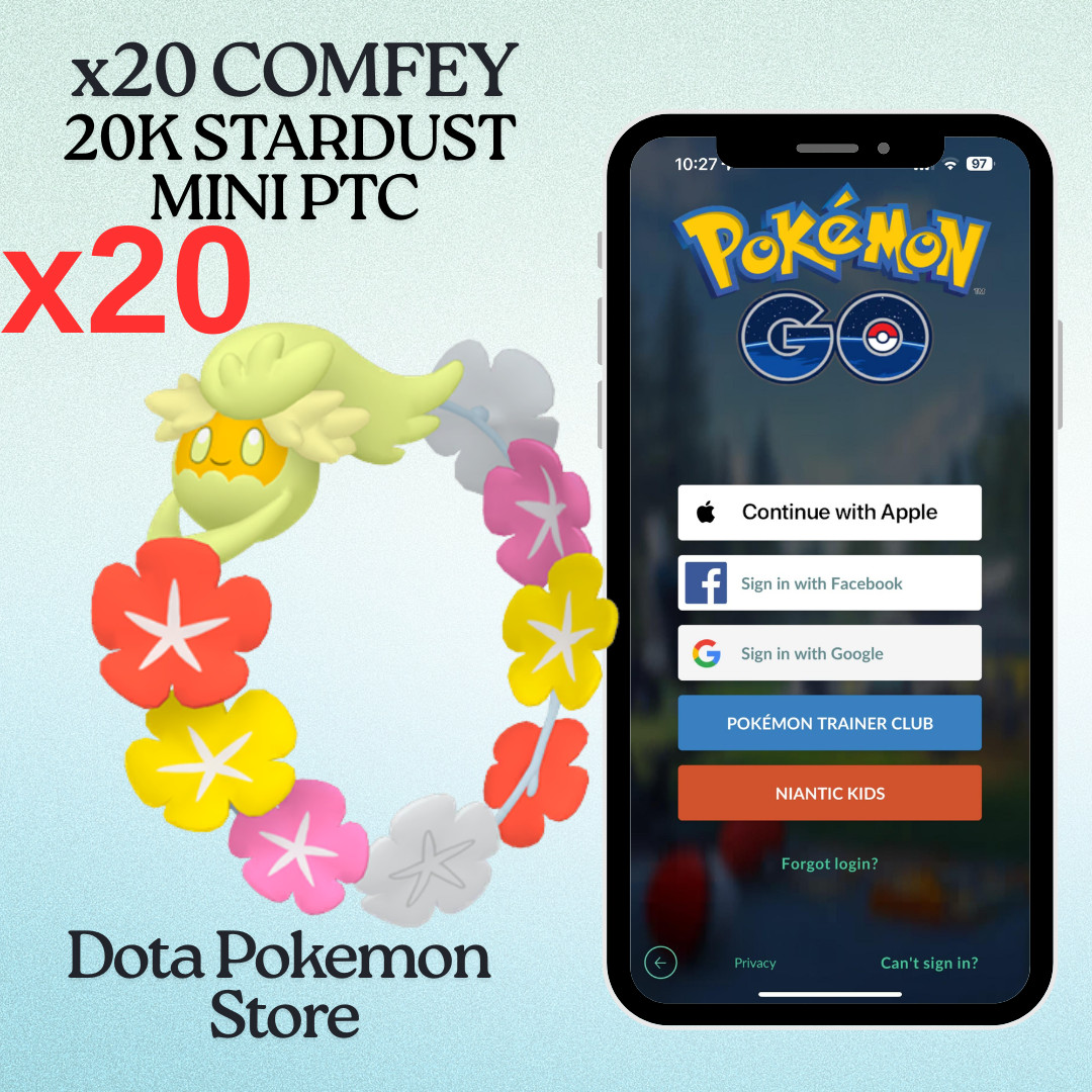 Pokemon 20x Non Shiny Regional Comfey Go 20k Stardust Mini PTC Read Description