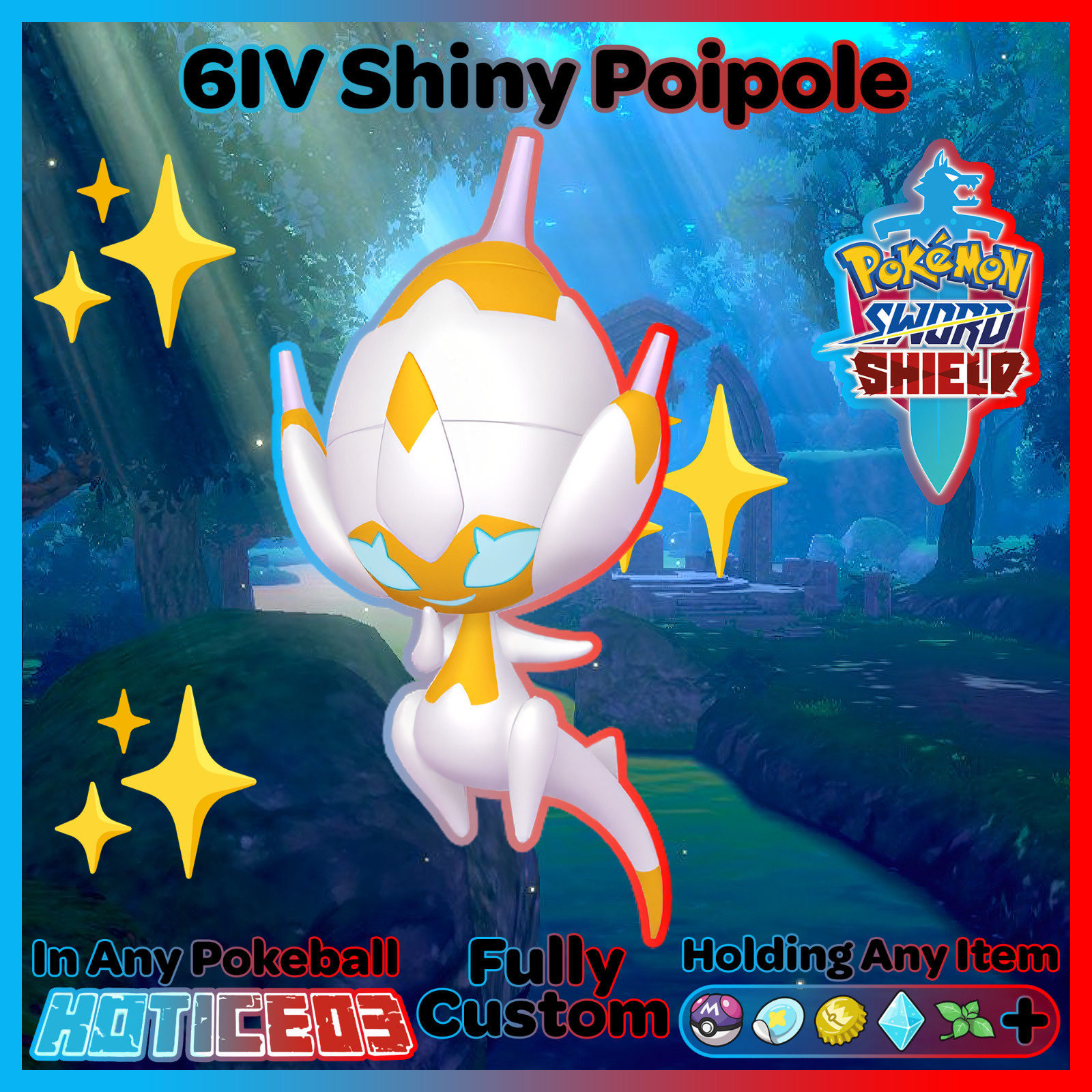 ✨Shiny Poipole 6IV Event Pokemon✨ Pokémon Sword & Shield 🚀Ultra Rare🚀
