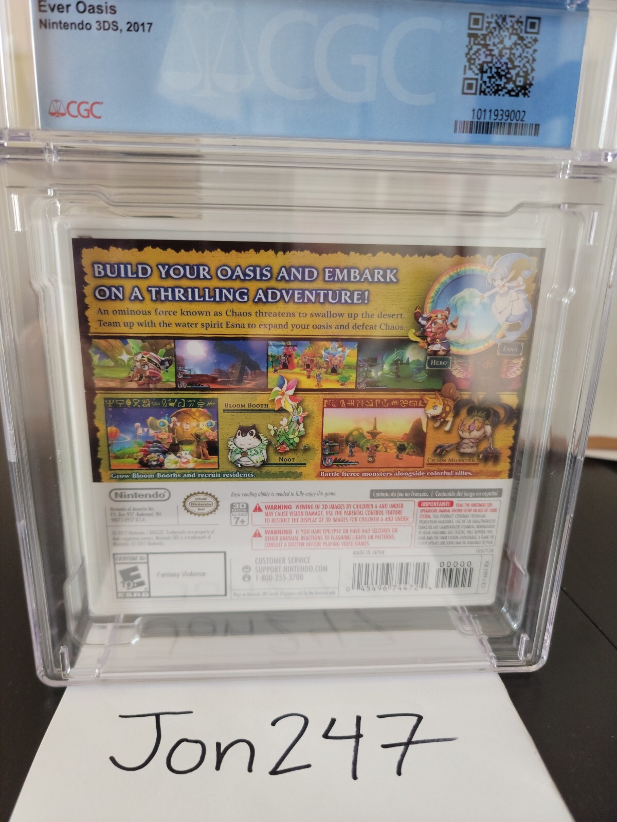 CGC Ever Oasis (Nintendo 3DS) US Version Sealed Graded 9.8 A+