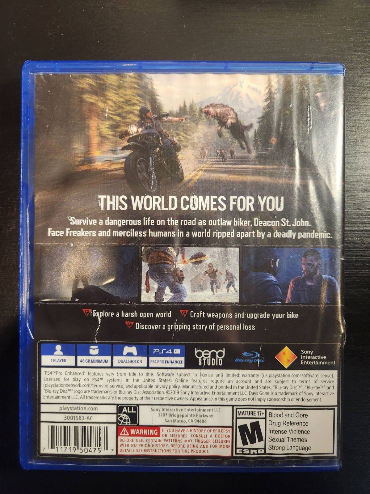 Days Gone PS4 Complete CIB Tested Clean Disc PlayStation 4