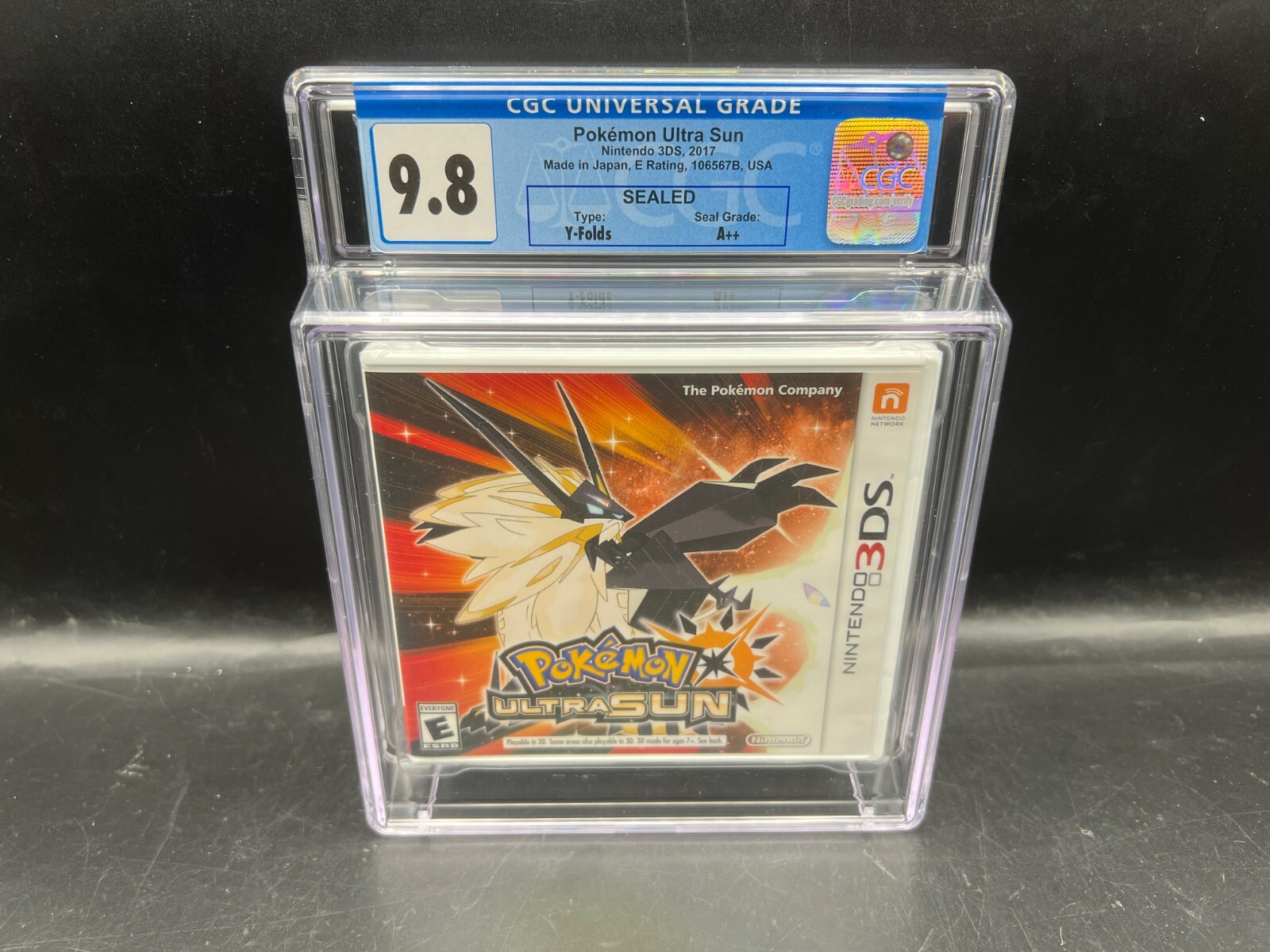 Pokemon Ultra Sun Nintendo 3DS CGC 9.8 A++ FACTORY SEALED MINT WATA