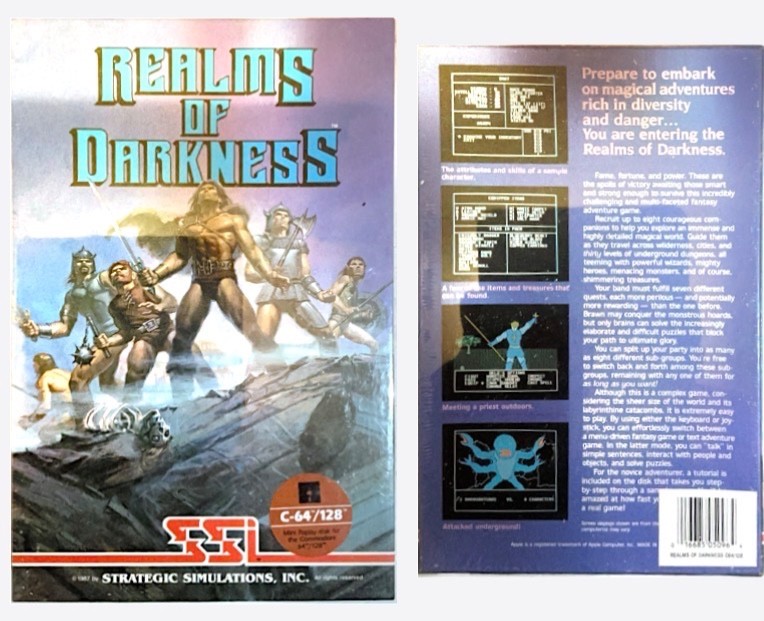 Realms of Darkness Factory Sealed Commodore 64/128 SSI Big Box RPG Rare
