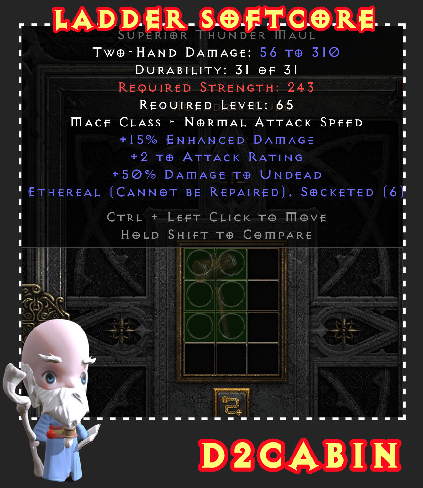 Diablo 2 D2R SC💥Ladder💥6 OS Thunder Maul💥PC/SWITCH/PS