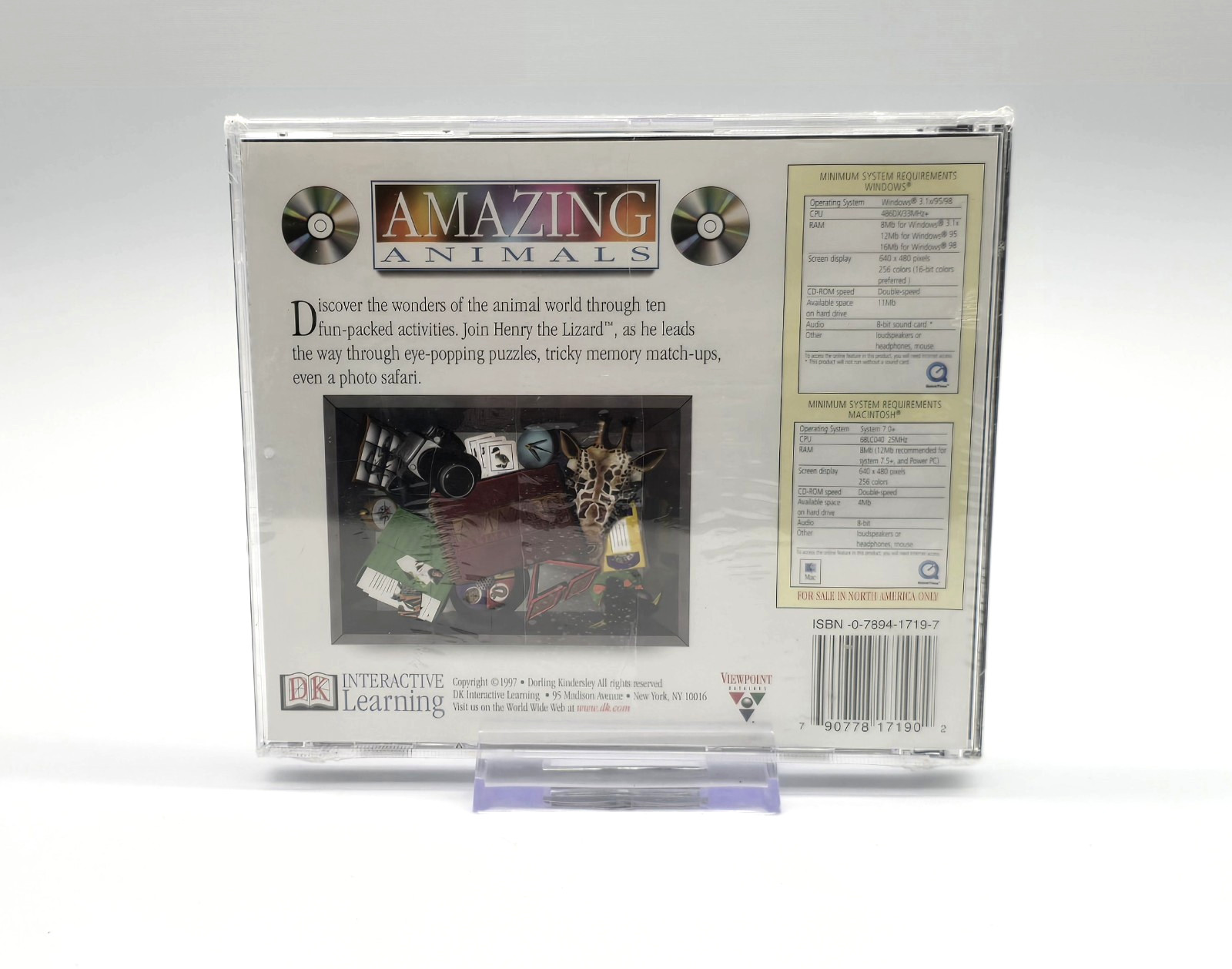 Amazing Animals PC/Mac Game CD-ROM (DK Multimedia, 1997) Sealed – Windows 95 98