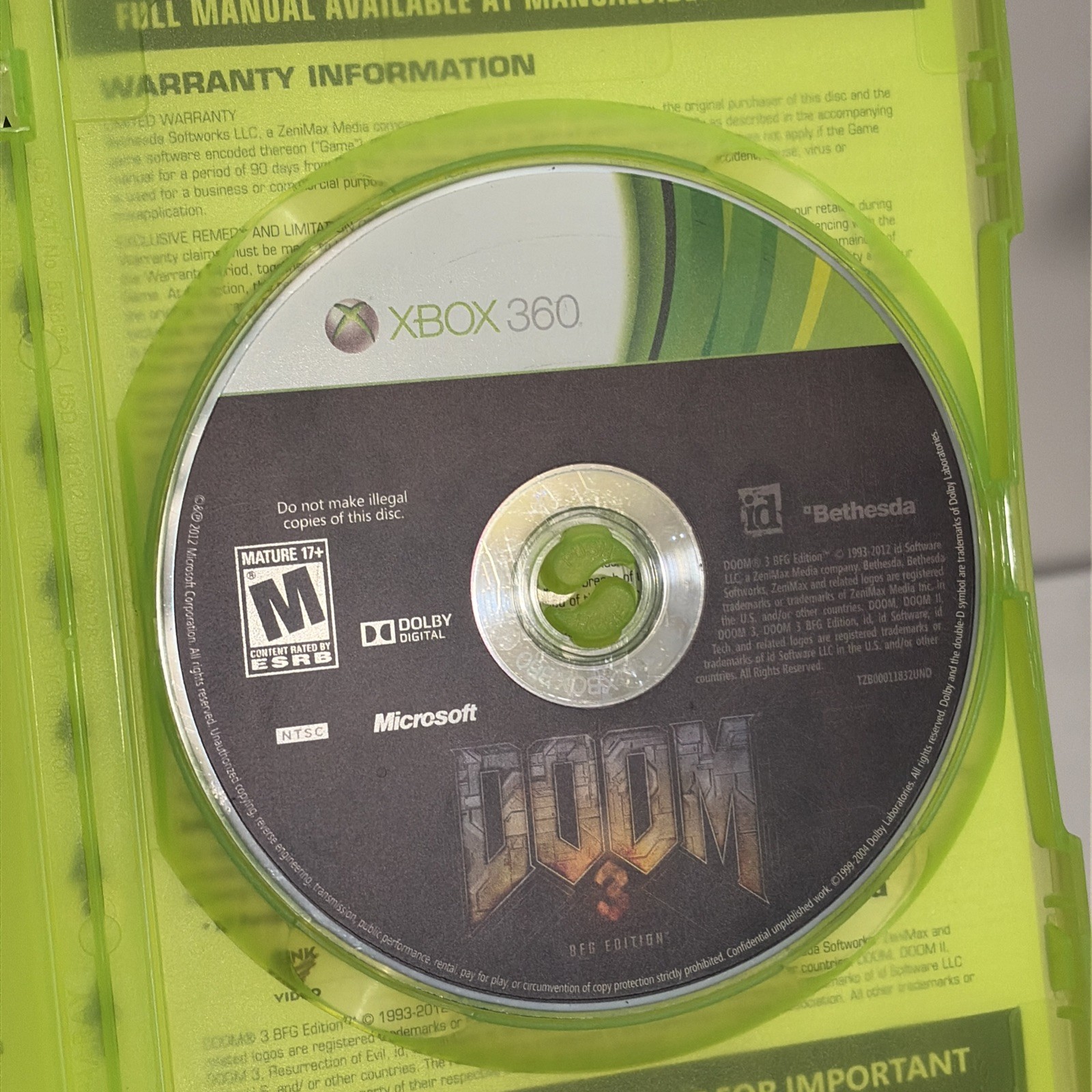 Doom 3: BFG Edition | Xbox 360/One – No Poster – Tested