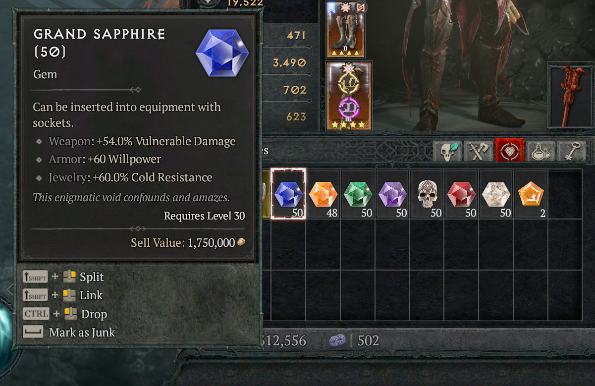 D4 Diablo 4 Eternal NO SEASON 10x any GRAND GEM 10x