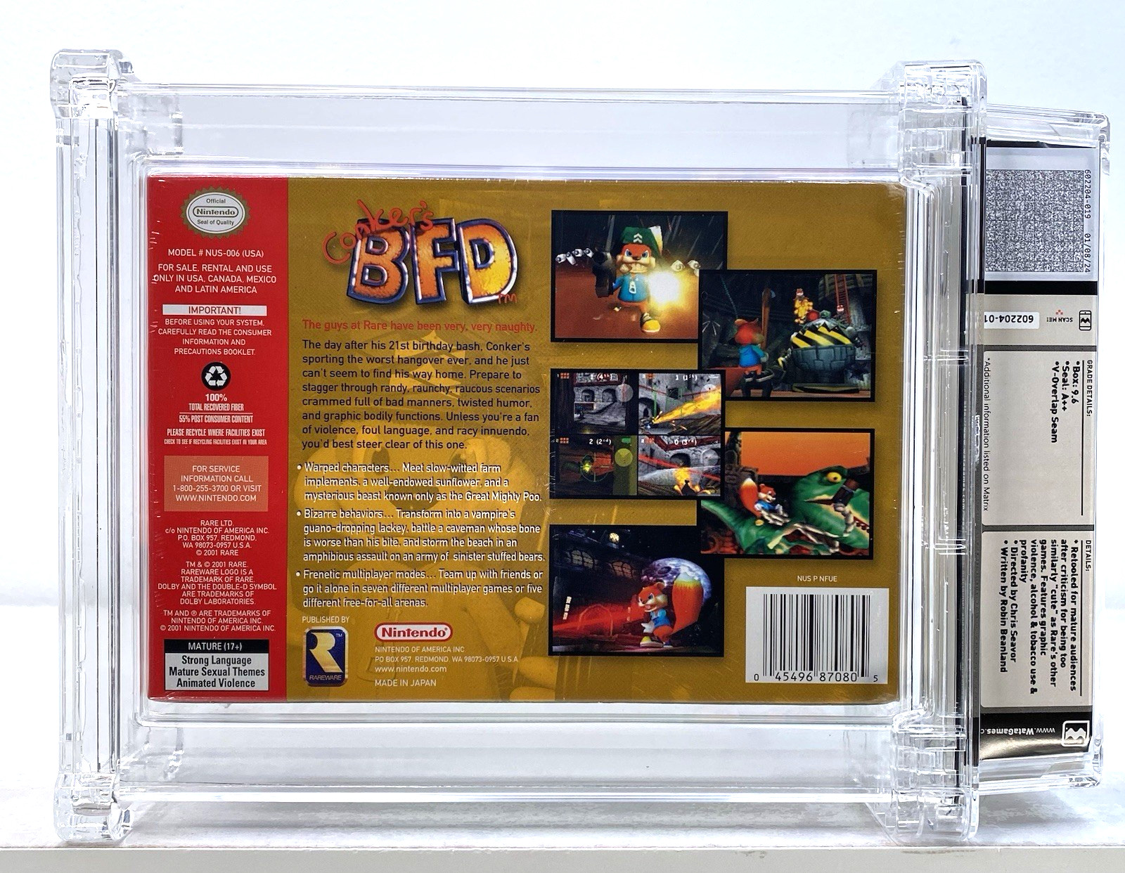 Conker’s Bad Fur Day Nintendo 64 N64 Brand New 2001 Factory Sealed WATA 9.6 A++