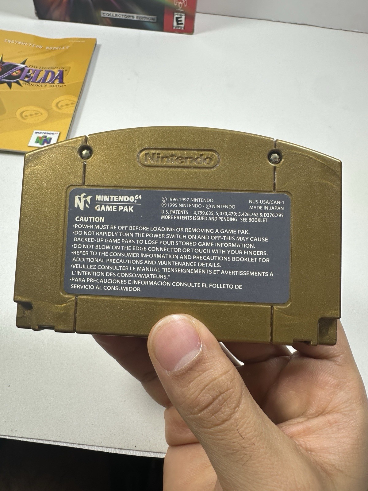 Zelda Majora’s Mask Collector’s Edition N64 Gold Cart CIB Tested