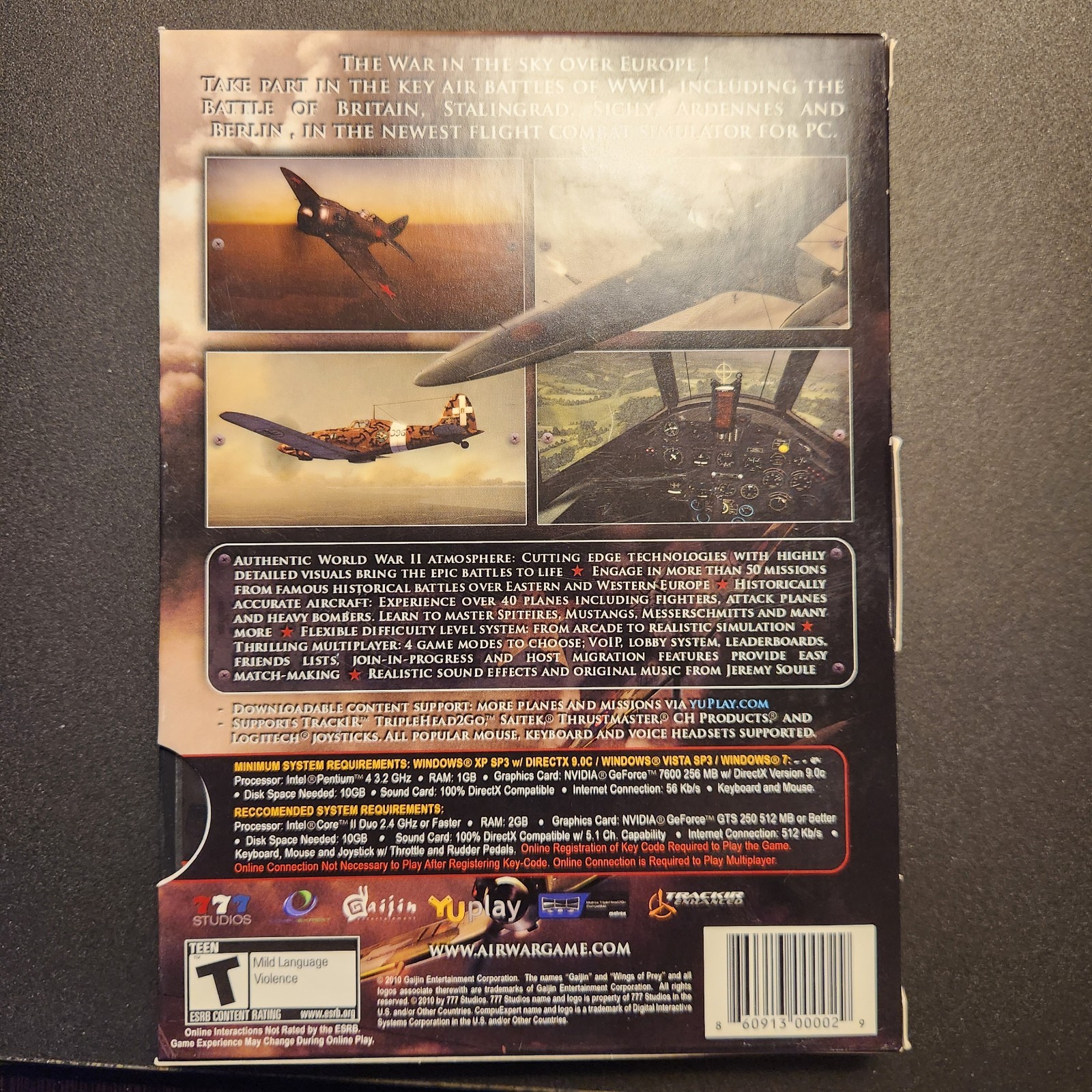 *WINGS OF PREY* WWII AIR COMBAT PC GAME, COMPLETE W/ SLIP COVER & MANUAL 2010