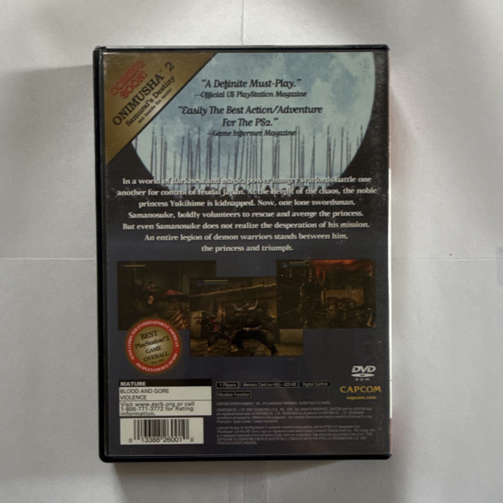 Onimusha: Warlords Greatest Hits Capcom Sony PlayStation 2 2001 Manual Included