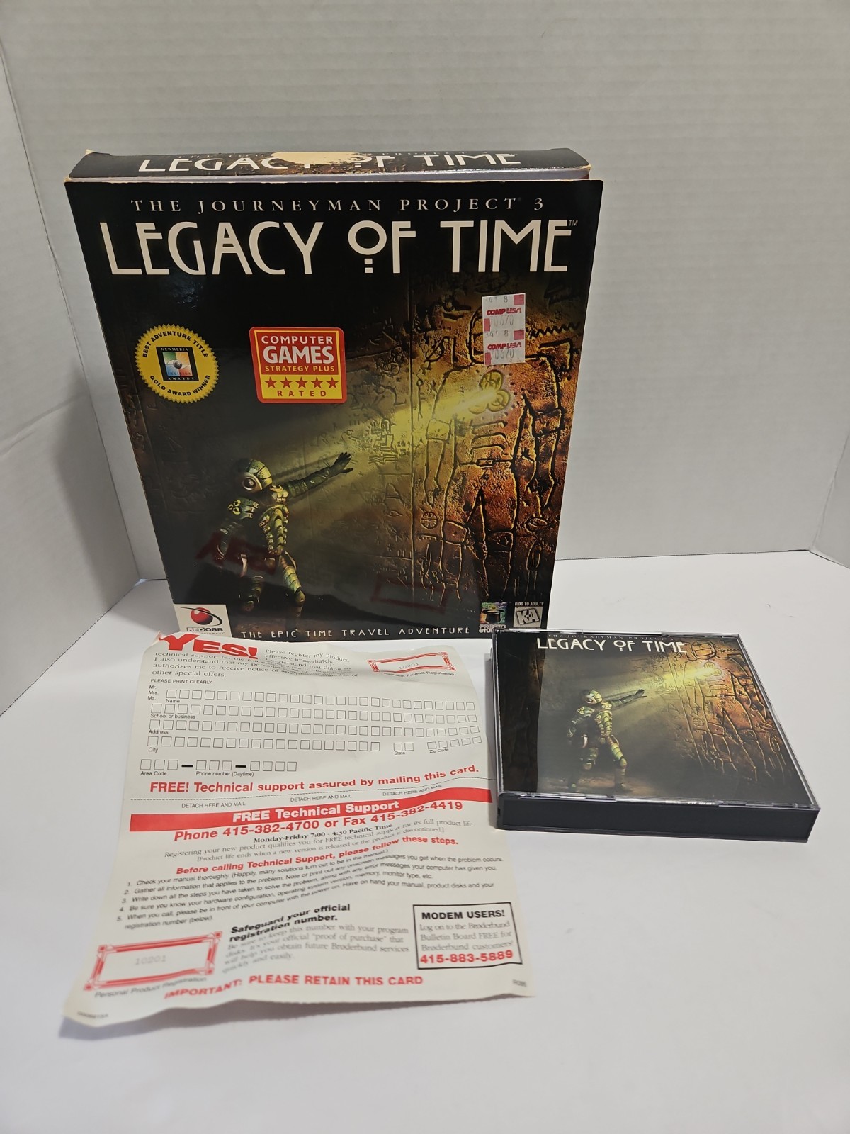 1998 The Journeyman Project 3 Legacy of Time CD Rom Big Box PC Mac Game