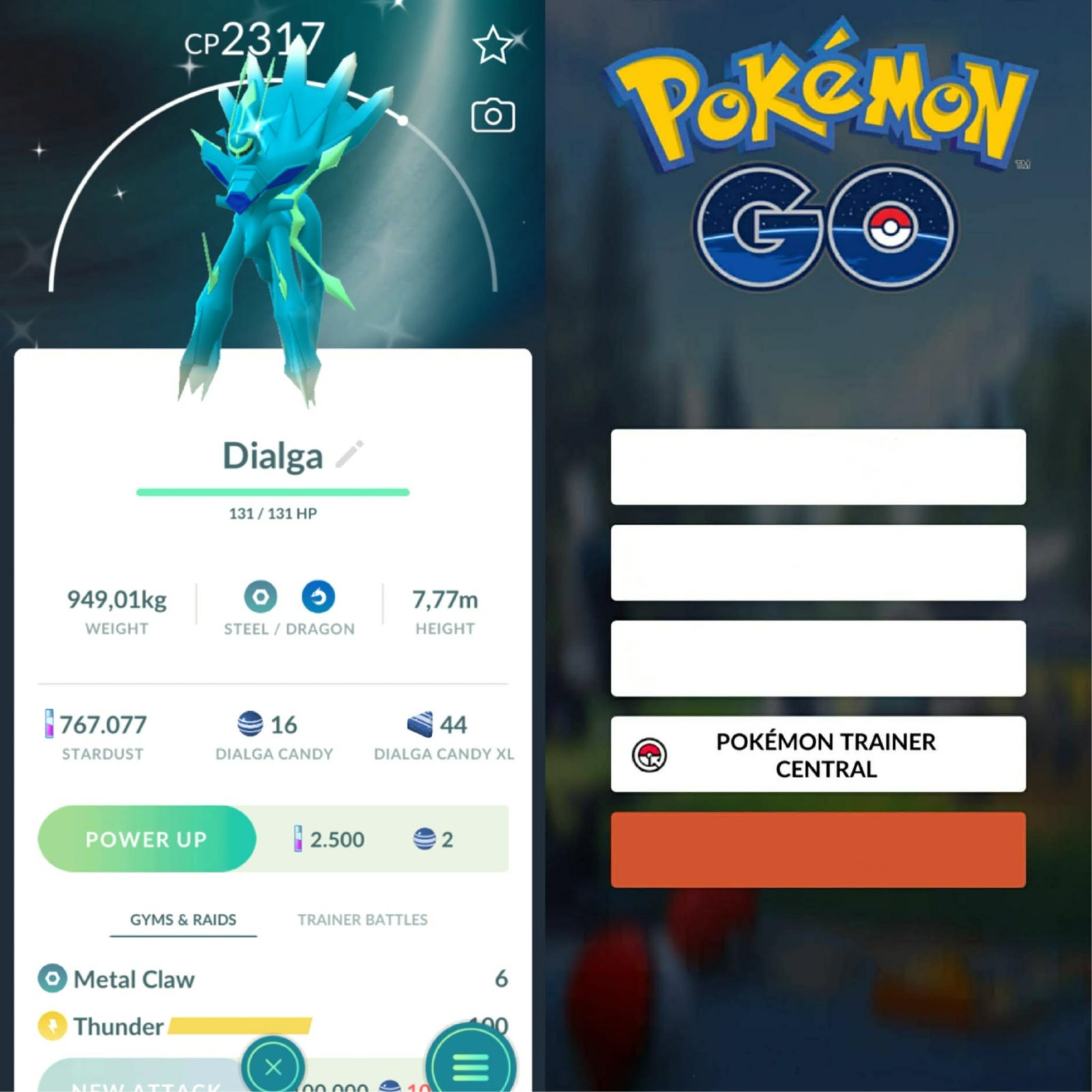 Pokémon Go | Shiny Diagla ✨ Mini PTC 80k Stardusts