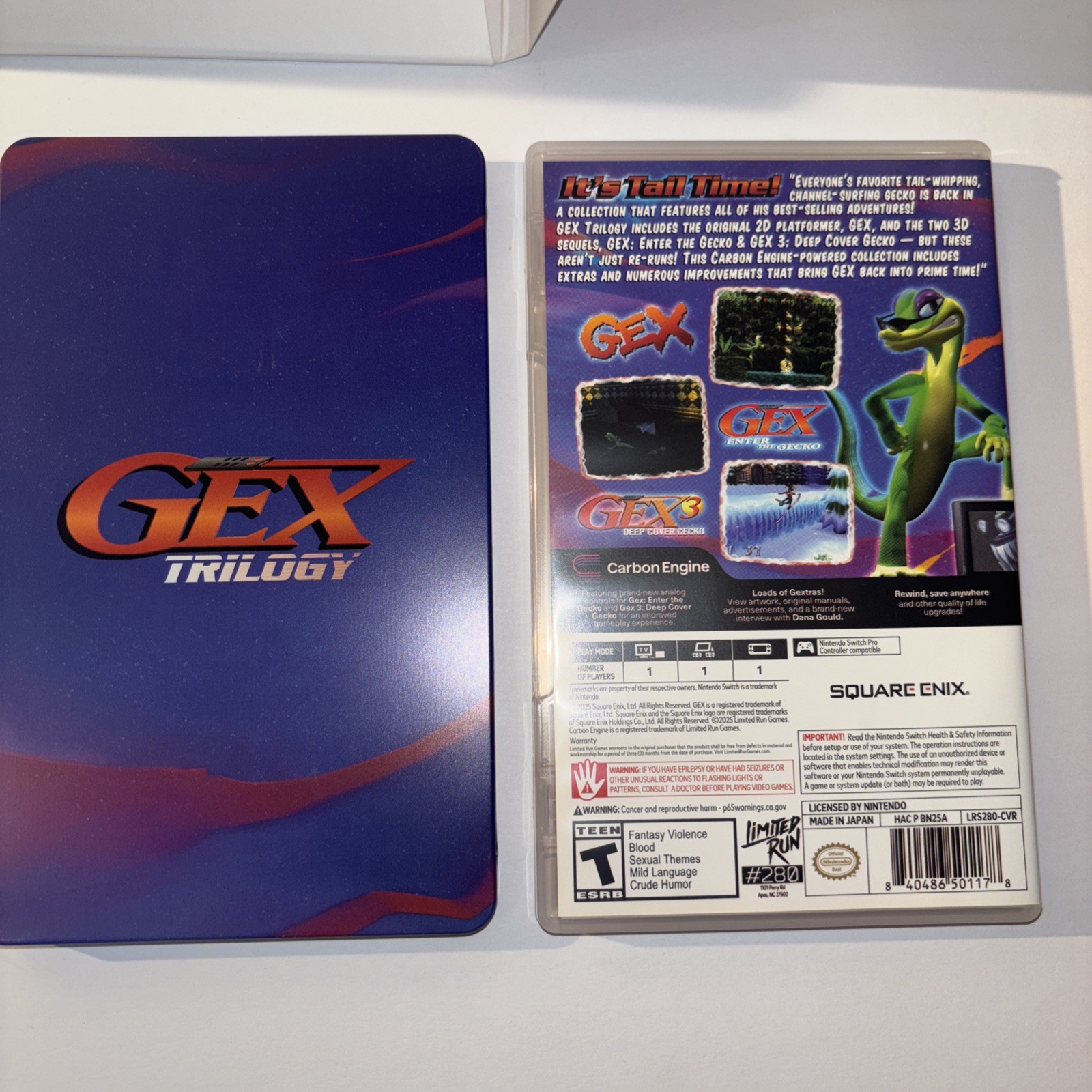 GEX TRILOGY CLASSIC EDITION FOR COLLECTORS LIMITED RUN GAMES SOUNDTRACK SWITCH