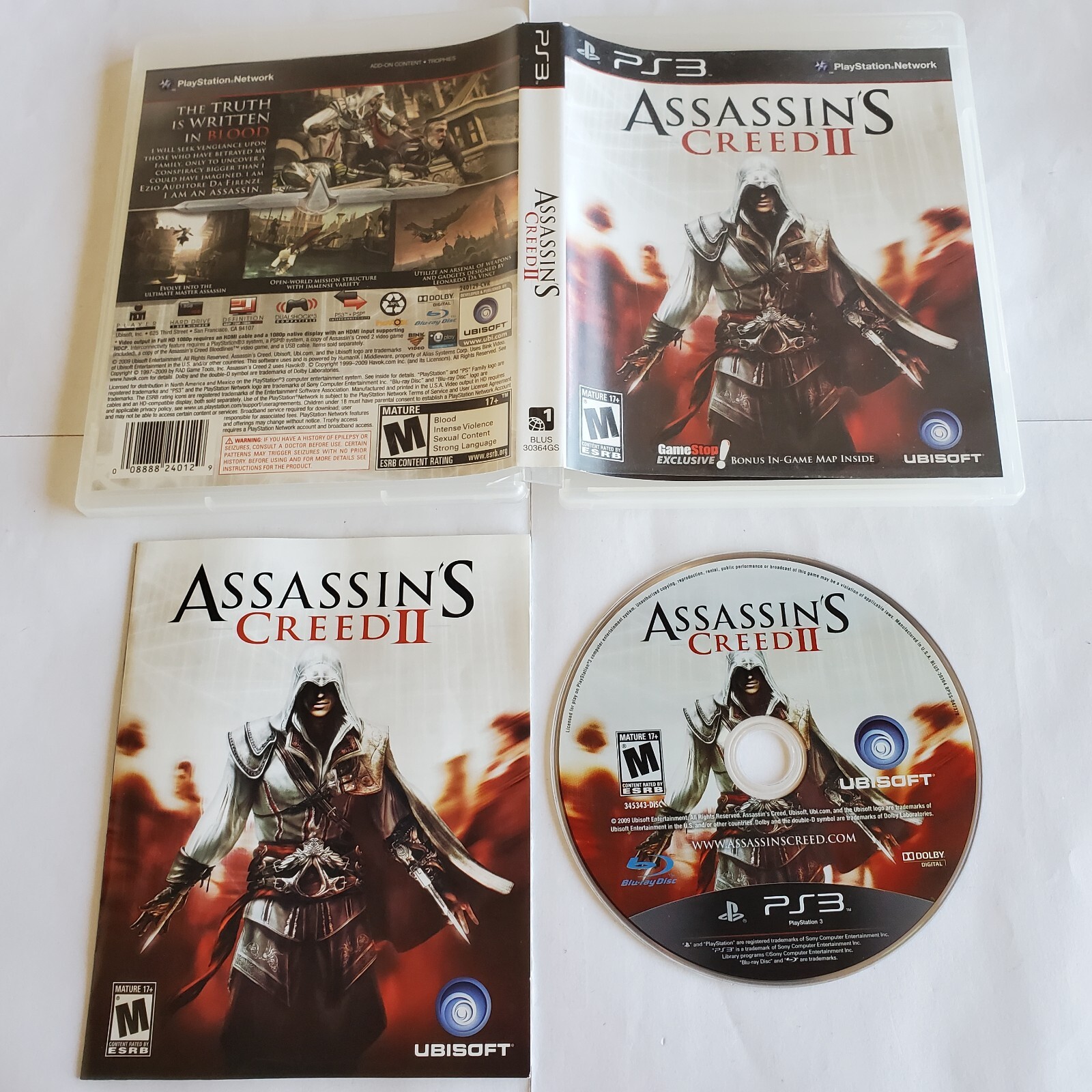 Assassin’s Creed II (Sony PlayStation 3, 2009) CIB, MINT, TESTED & WORKING