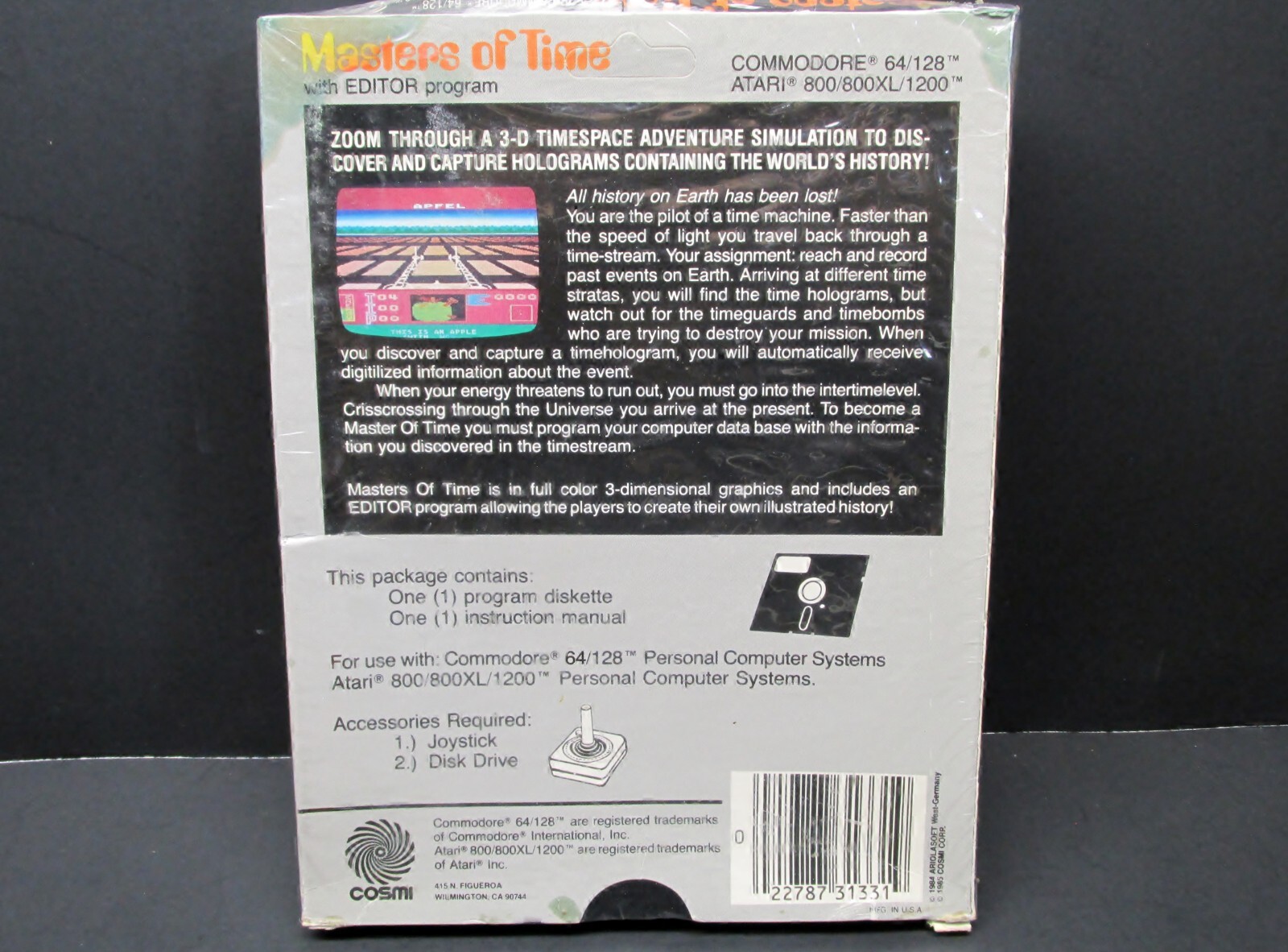 MASTER OF TIME, Commodore 64 / 128 & Atari, Disk, Cosmi, 1985, CIB, NISW
