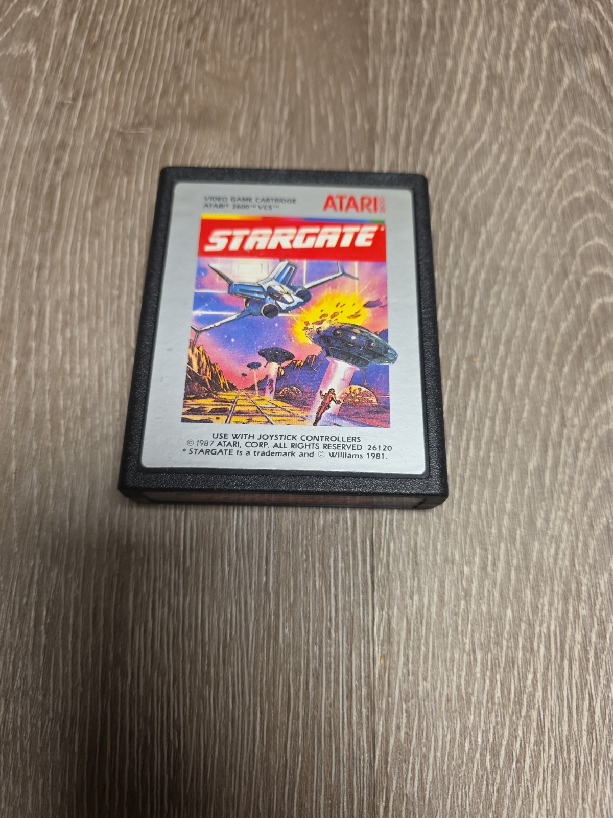 Stargate Video Game Cartridge (Atari 2600, 1987)