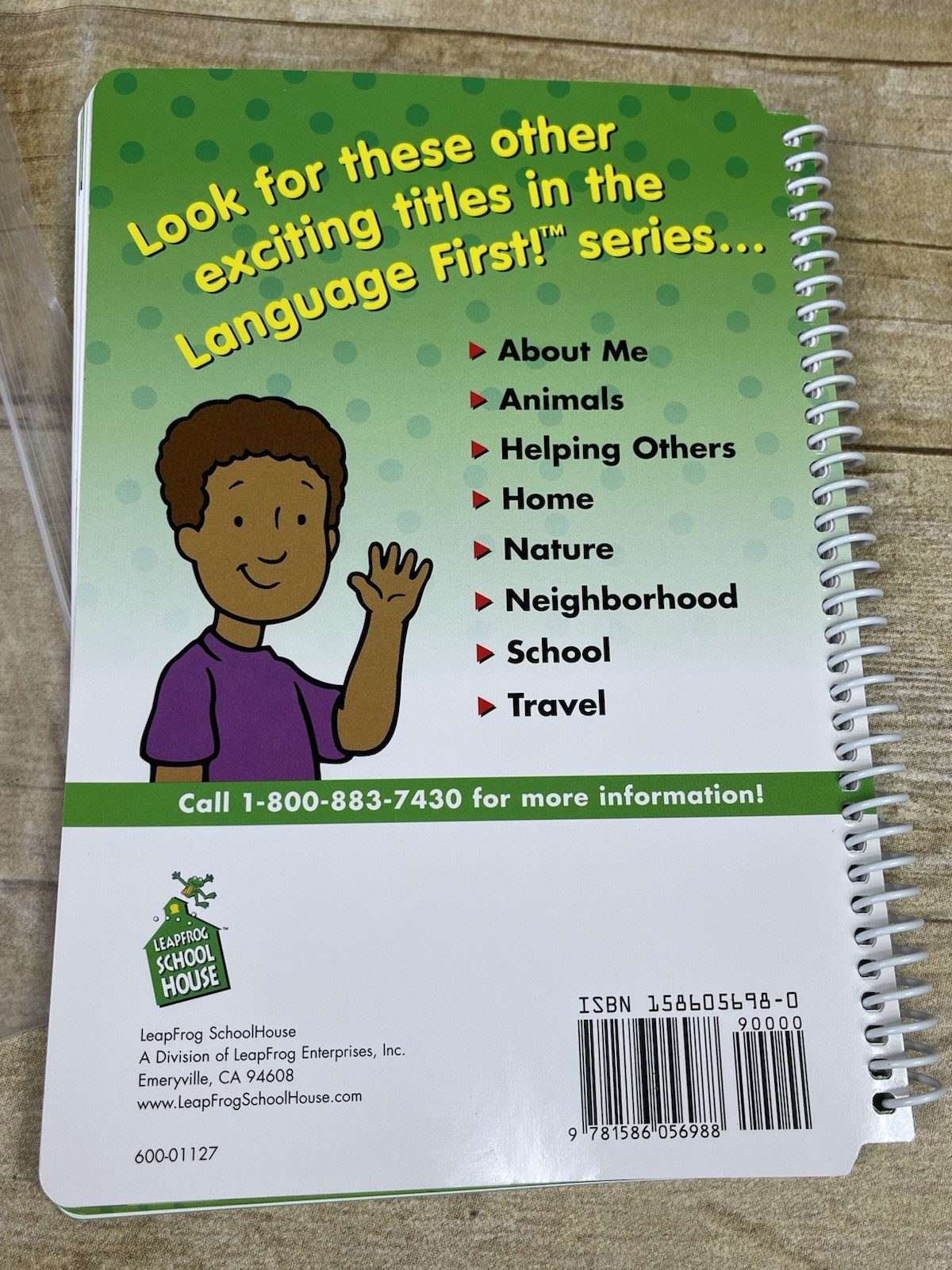 Leapfrog Schoolhouse LeapPad Book & Cartridge Food Language First Green Book