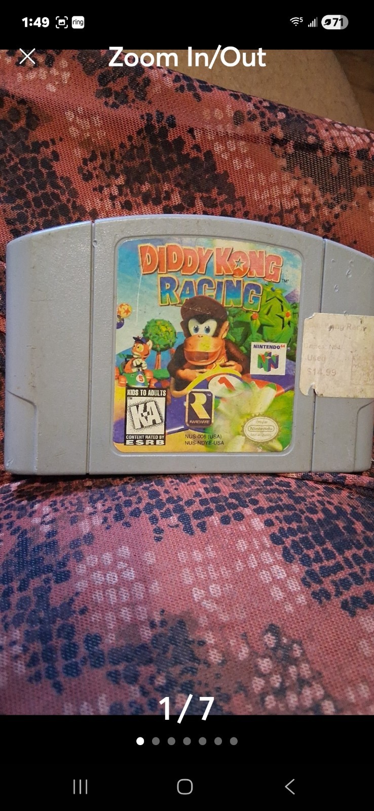 Diddy Kong Racing Nintendo 64 Racing Game KA-Kids to Adults Rated NTSC-U/C