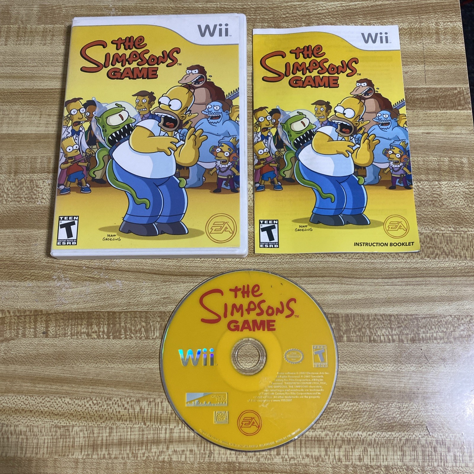 The Simpsons Game Nintendo Wii Original White Case Game CIB Tested Authentic