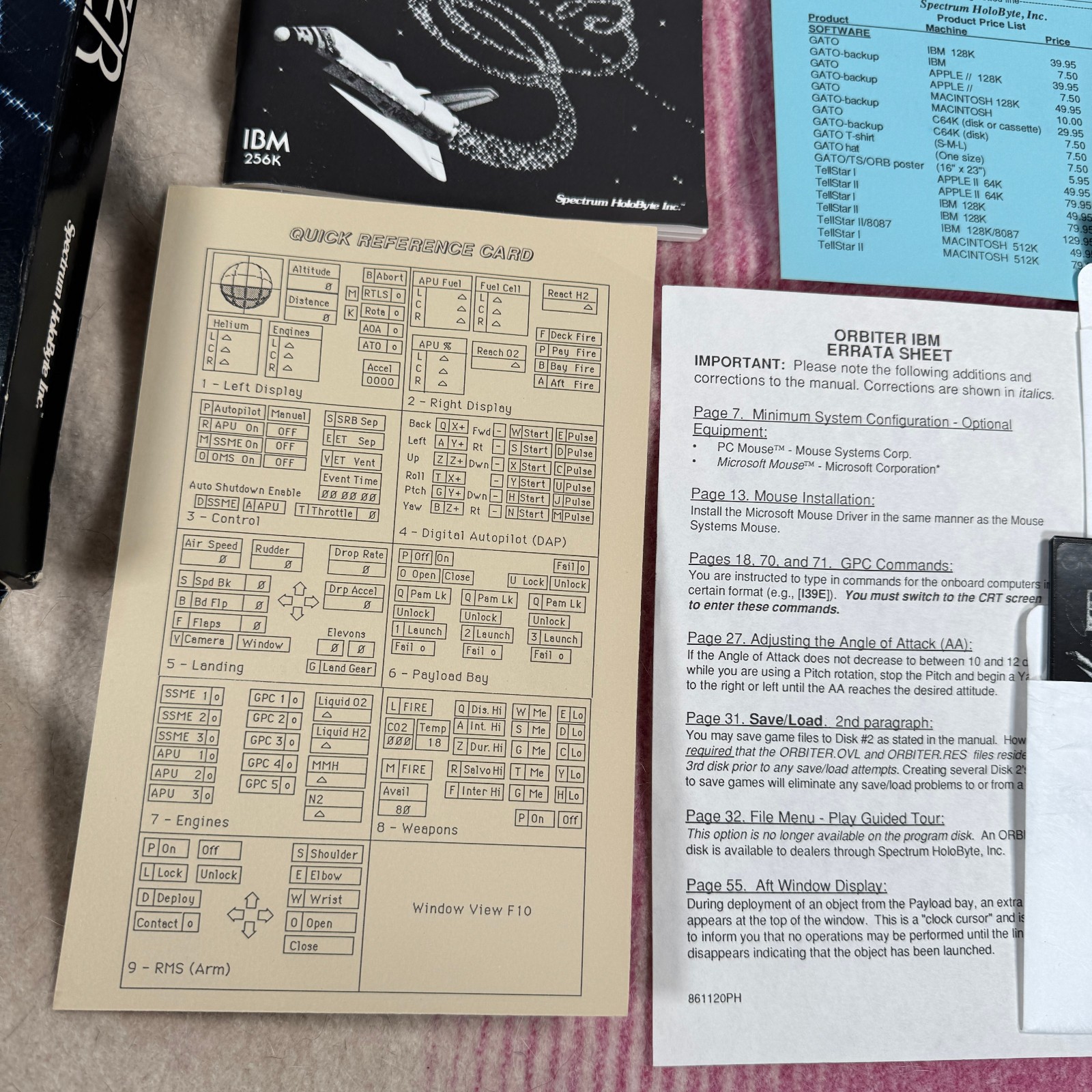 Orbiter Space Shuttle Simulation PC IBM 5.25″ Big Box Complete 1986