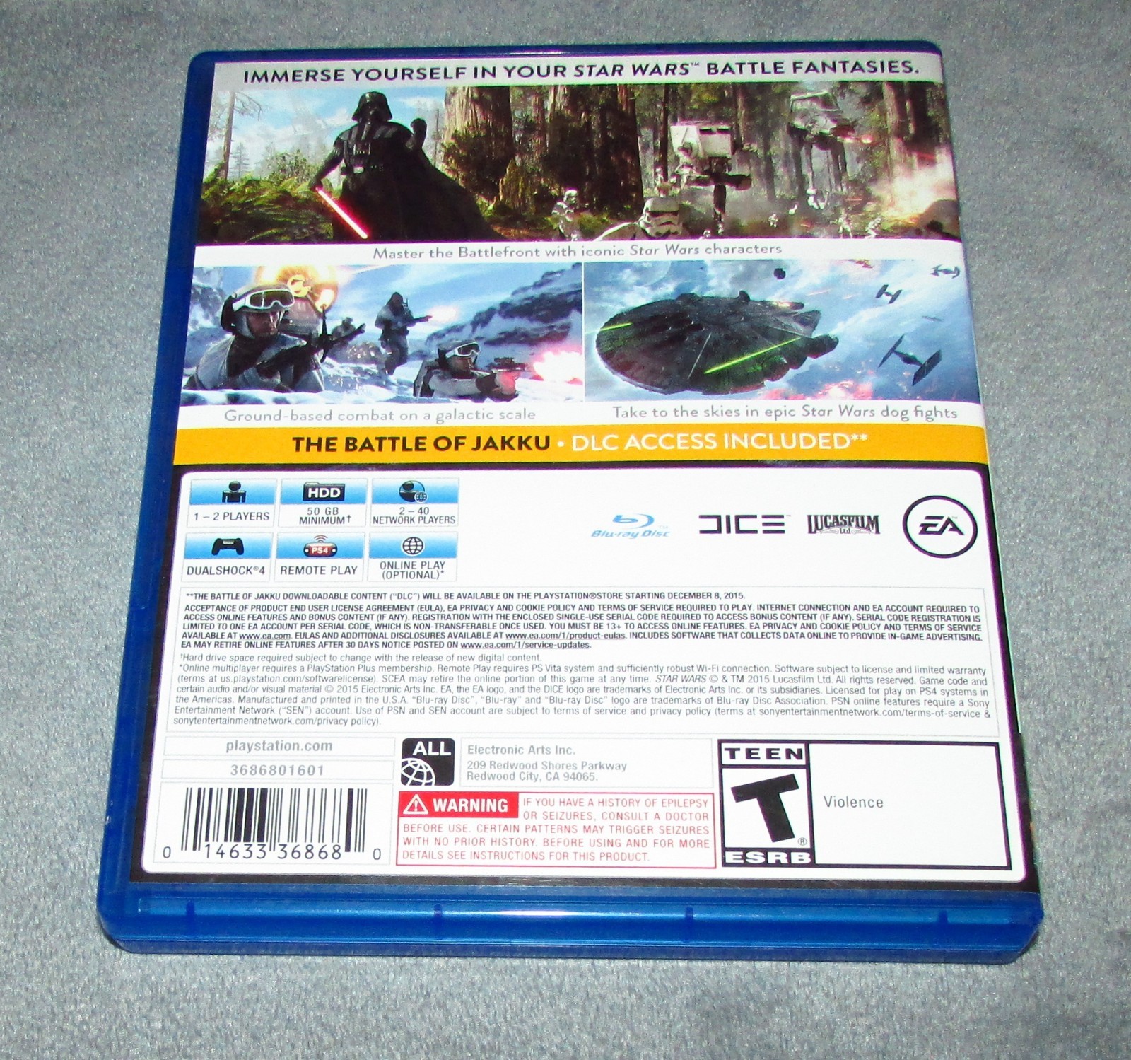 Star Wars Battlefront for Playstation 4 PS4 Fast Free Shipping