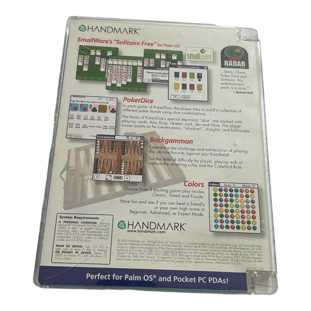 2004 Handmark Cib Tetris Classic Game Pak Palm OS Window 98 PDA Mobile Pocket PC