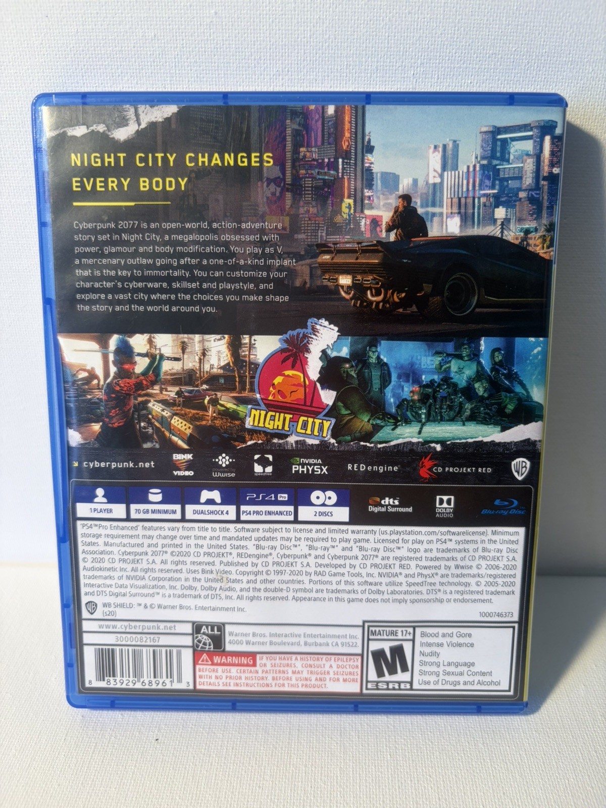 Cyberpunk 2077 PS4 Sony CD Projekt Red Open World RPG Sci Fi Video Game CIB