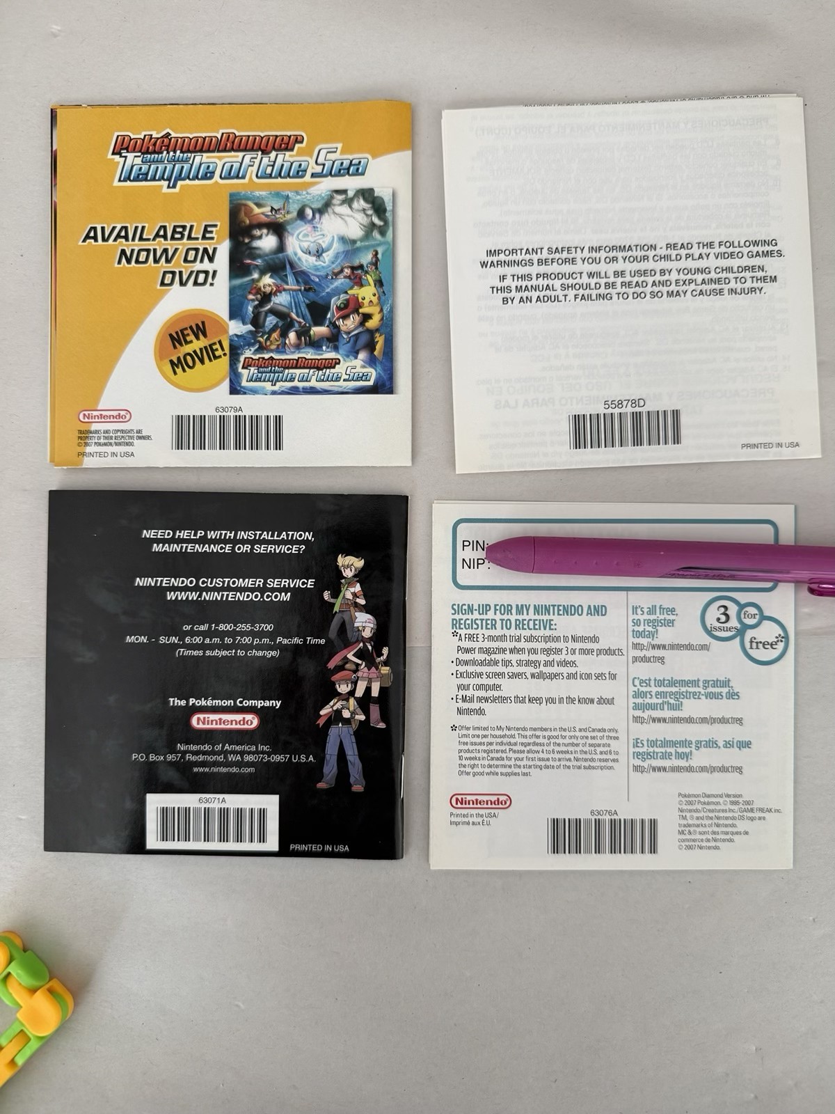 Pokemon Diamond Version – Case + Inserts Only – No Game
