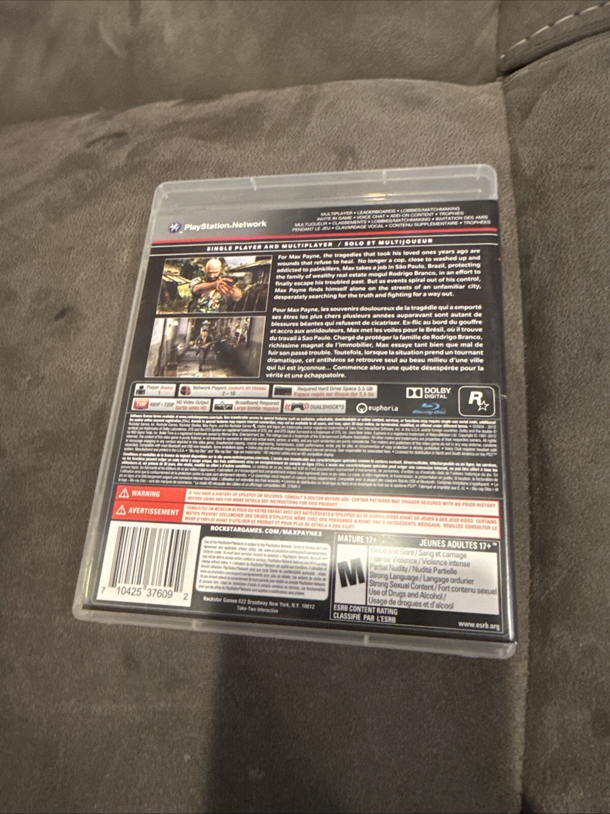 Max Payne 3 PlayStation 3 PS3 Complete CIB W/ Manual Tested !