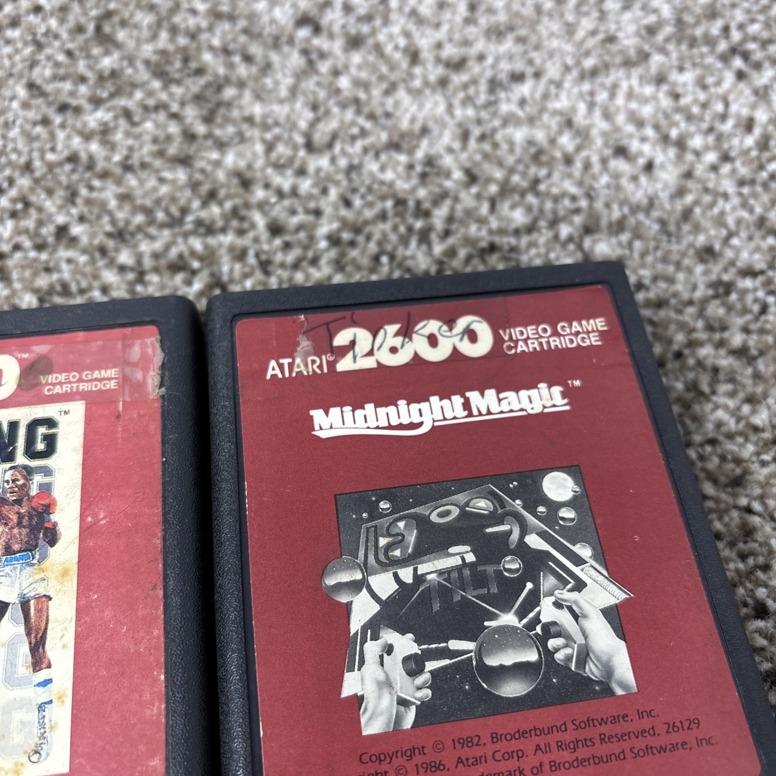 ATARI 2600 RED LABEL 3 GAME LOT Donkey Kong Real sports Boxing Midnight Tested