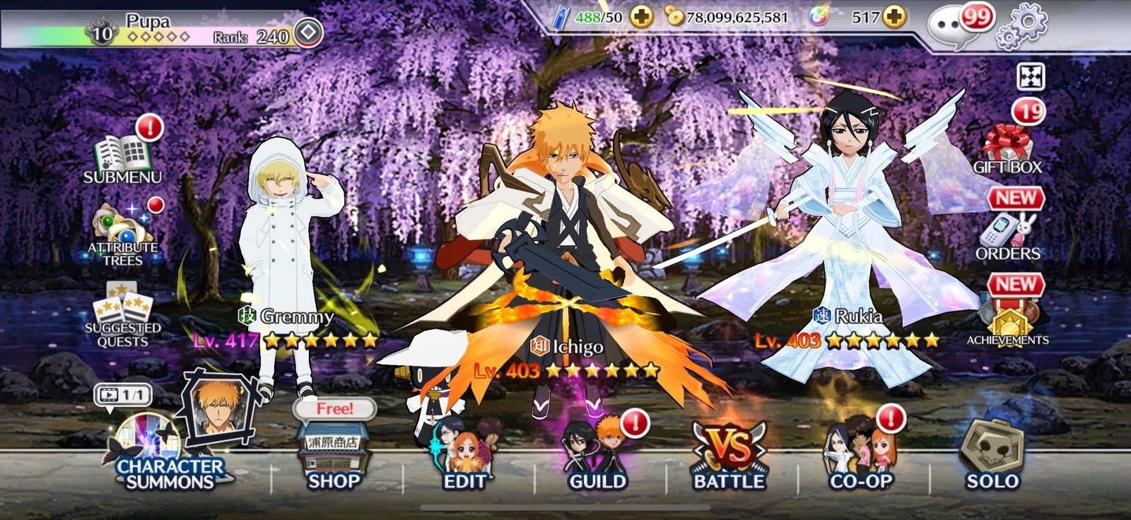 Bleach Brave Souls Whale Account, 8-9 Years Old, With Almost All The Characters