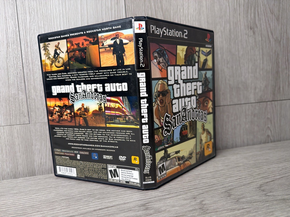 Grand Theft Auto San Andreas PlayStation 2 PS2 Game No Map (A1D030406)