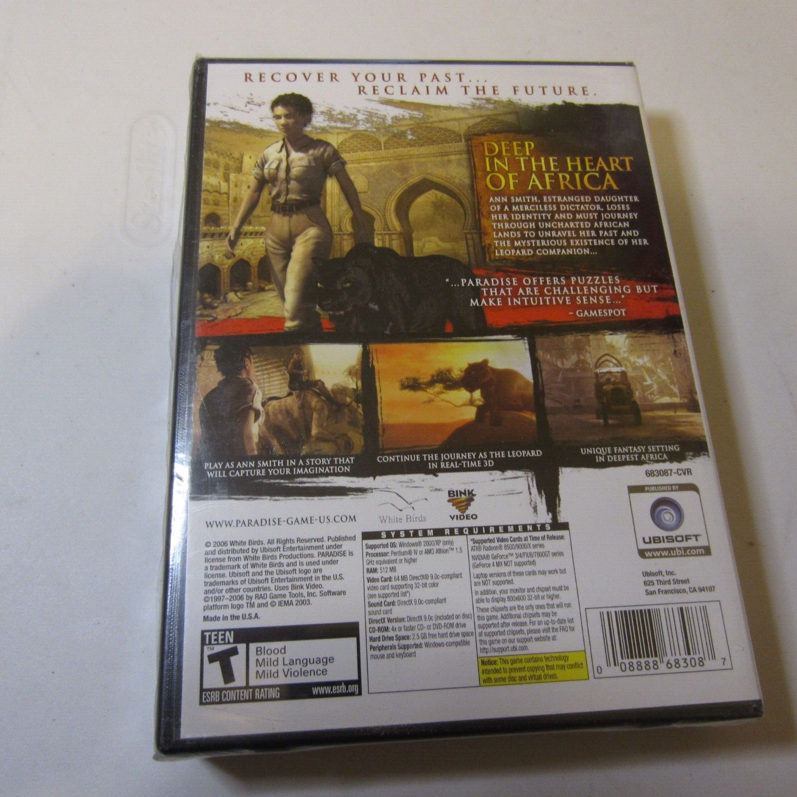 Paradise -Benoit Sokal PC CD-ROM SOFTWARE Video Game 05 Ubisoft RARE NEW SEALED