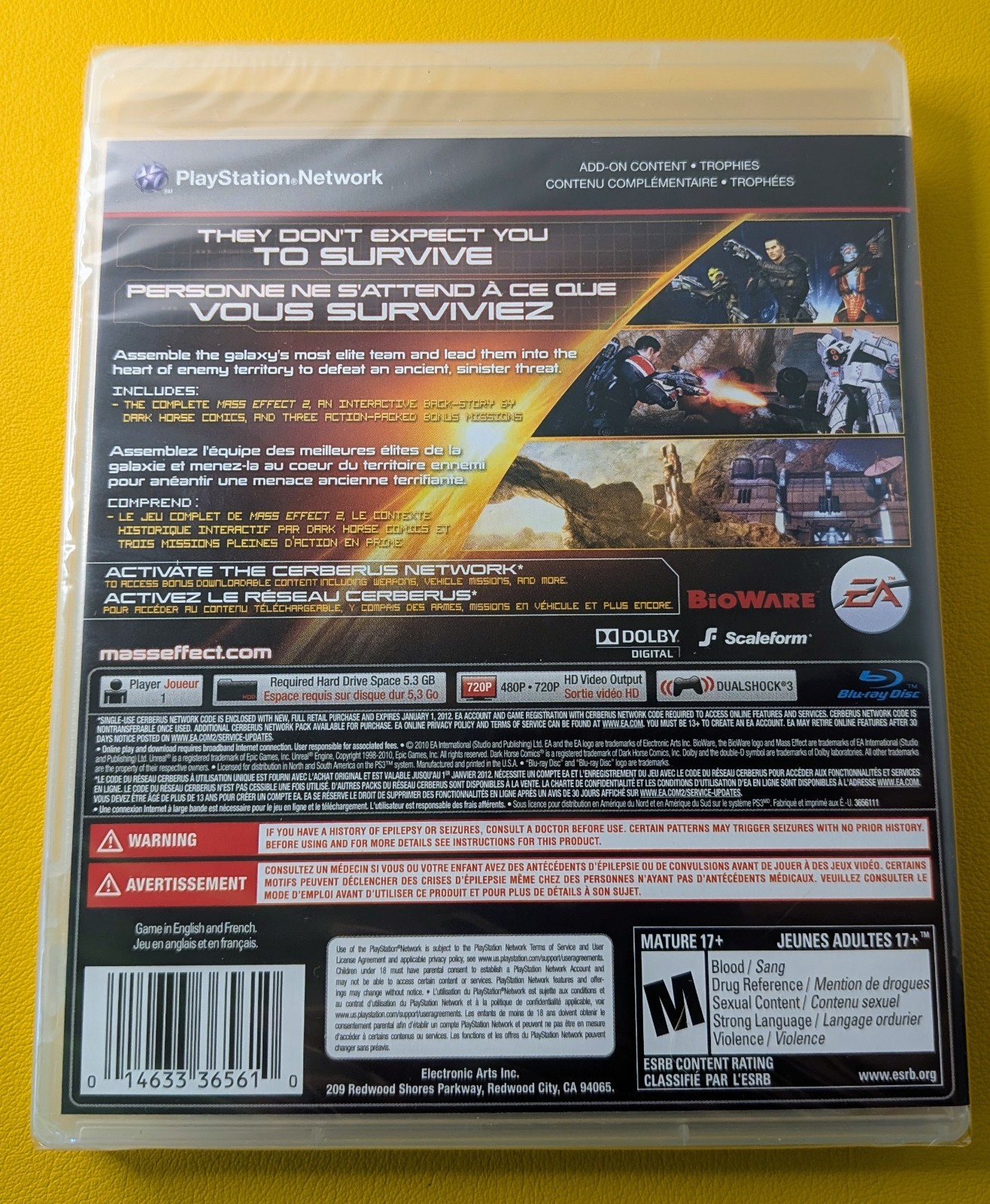 Mass Effect 2 (2011) Sony PlayStation 3 NEW Factory Sealed