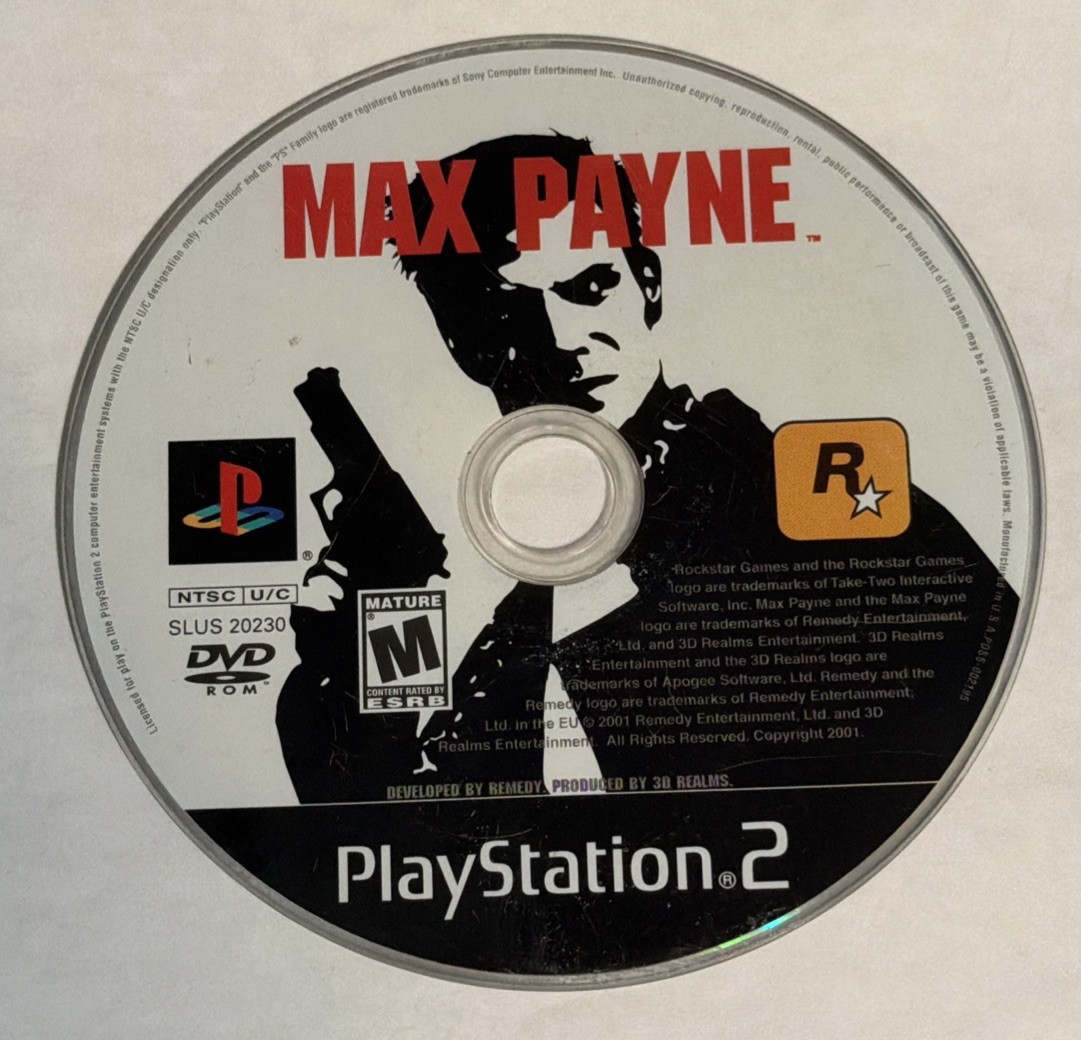 Max Payne PS2 CIB Complete Registration Card Black Label Tested Great Condition