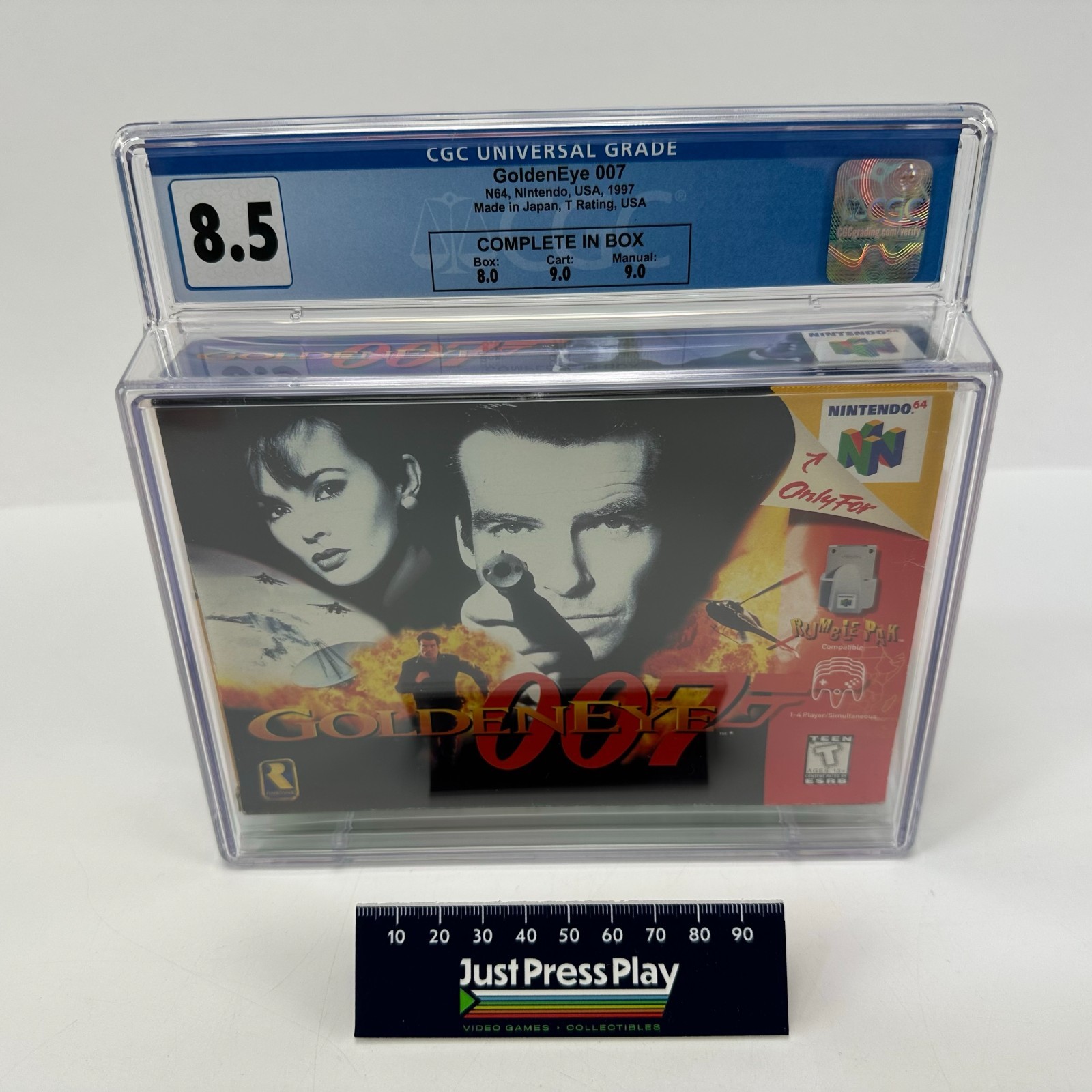 GoldenEye 007 for Nintendo 64 CIB CGC Graded 8.5 w. 9.0 Cart & Manual