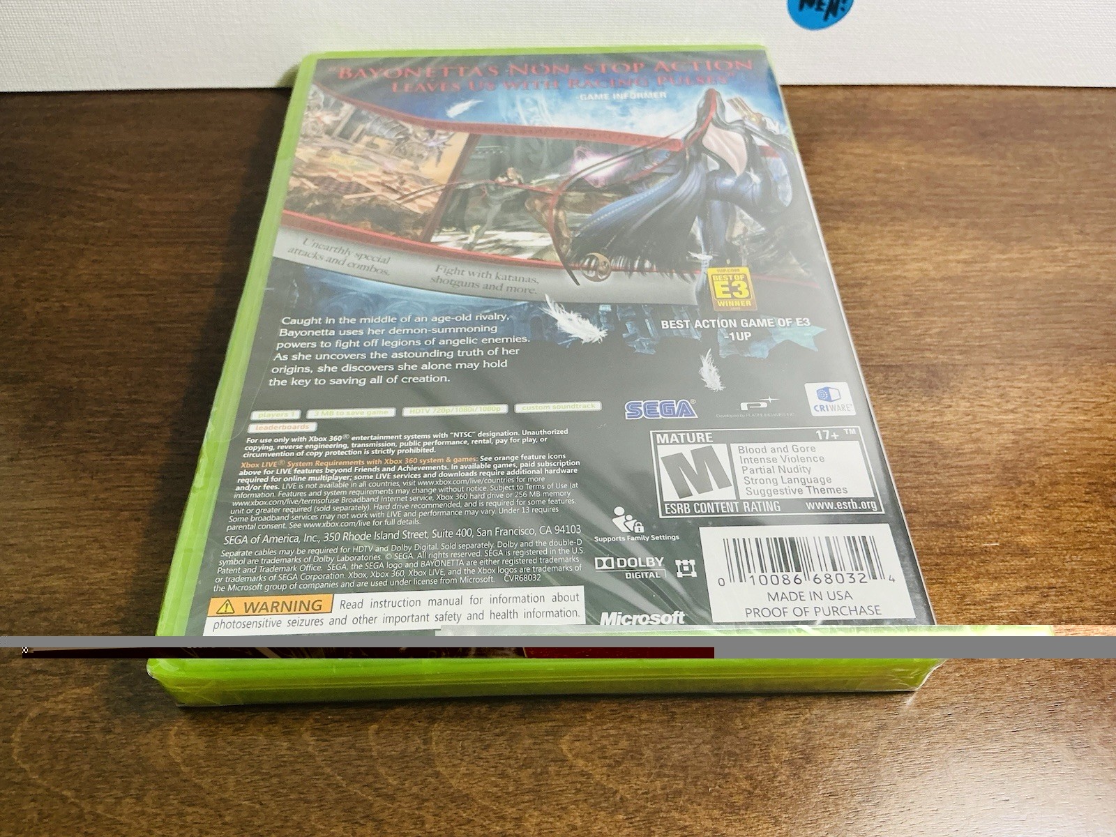 BAYONETTA For Microsoft XBOX360, Brand New Factory Sealed, Mint Condition.