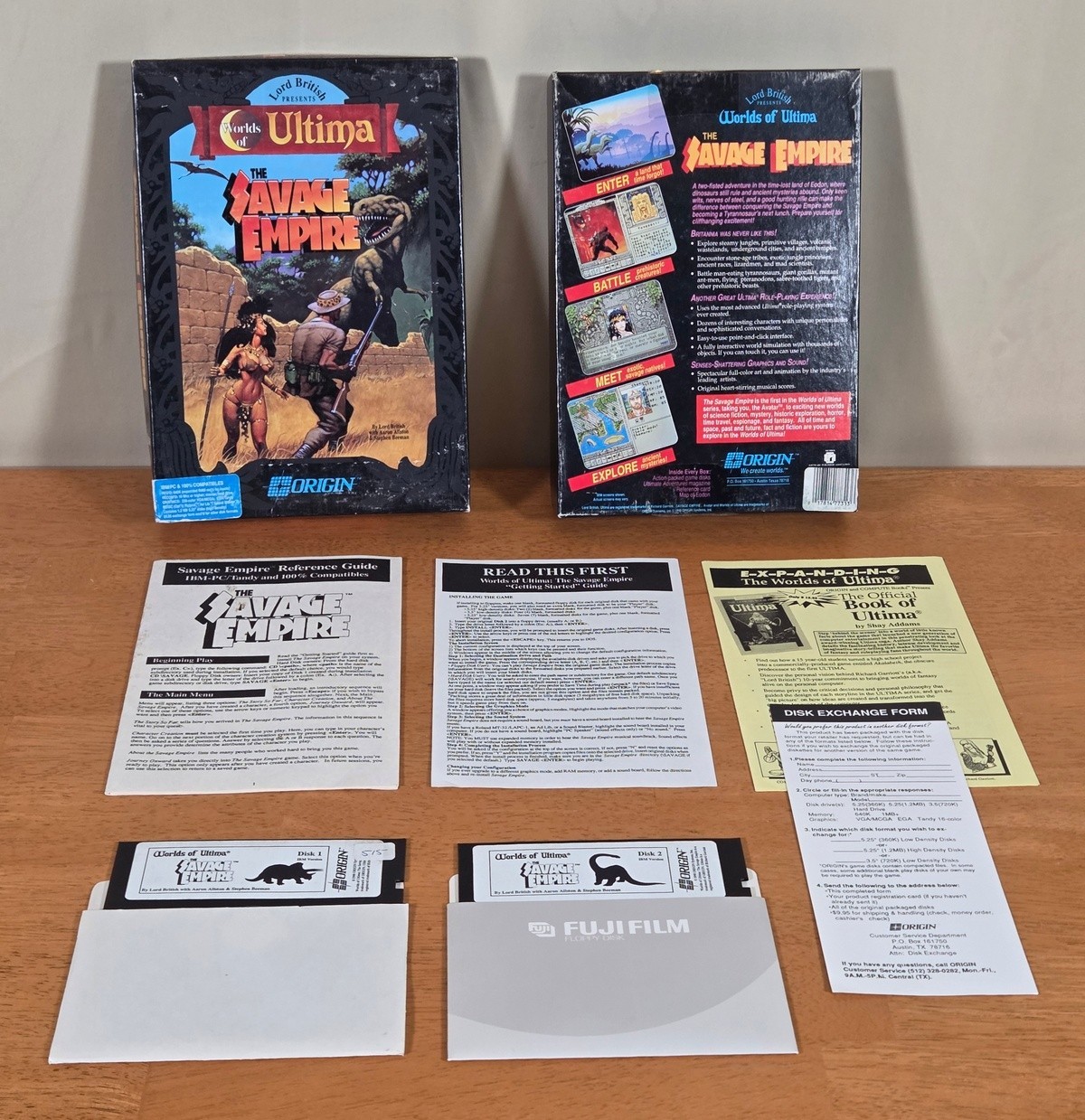 Worlds of Ultima Savage Empire Origin IBM PC Big Box Game 5.25″ Disk No Map 1990