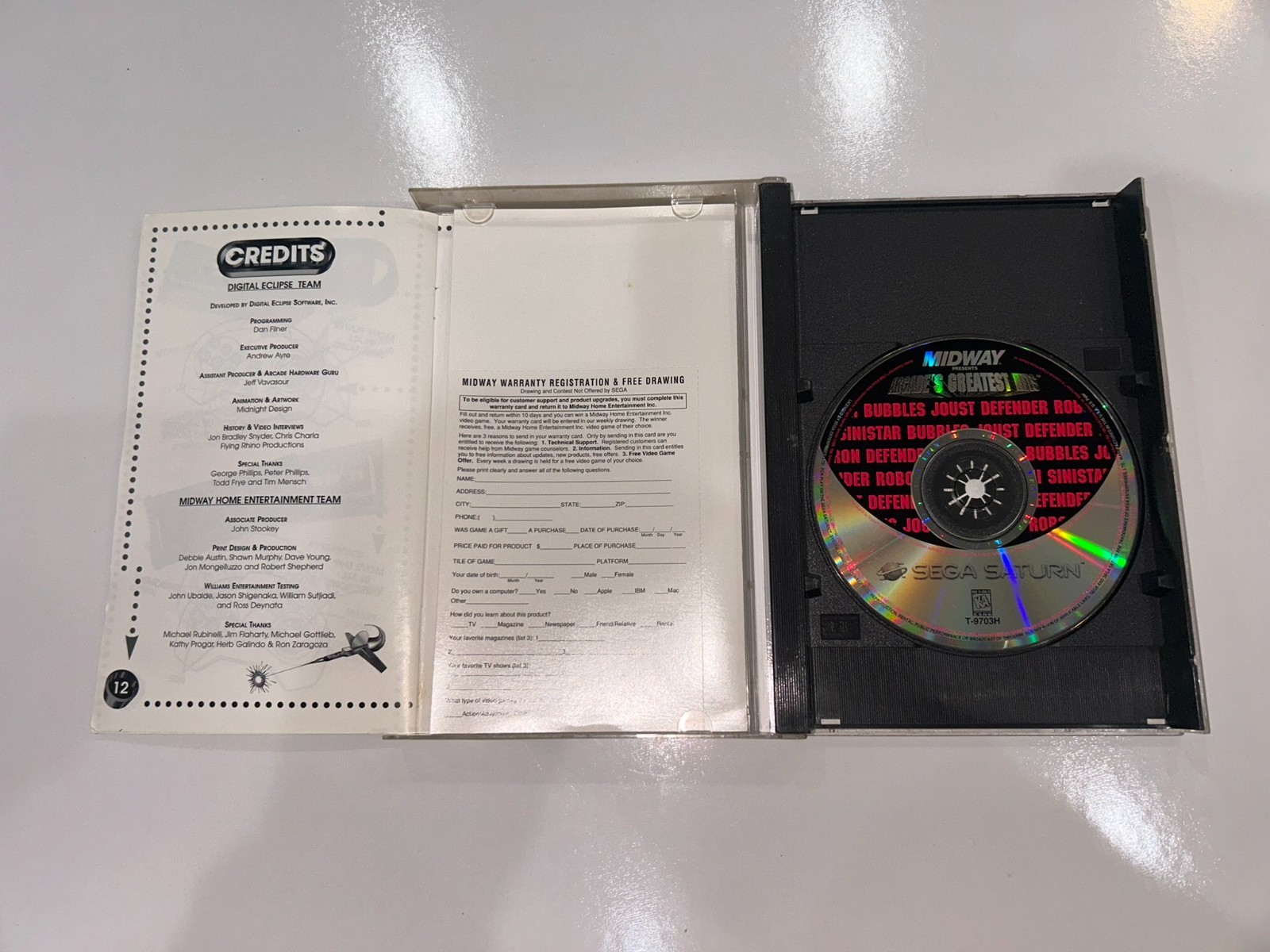 Midway Presents: Arcade’s Greatest Hits (Sega Saturn) CIB Complete w/Reg MINTY!