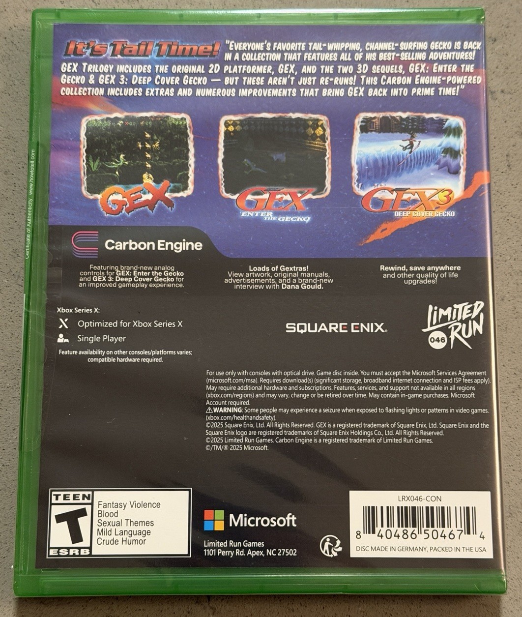 Gex Trilogy – Limited Run – 10th Anniversary Variant Cover – Xbox Series X – New