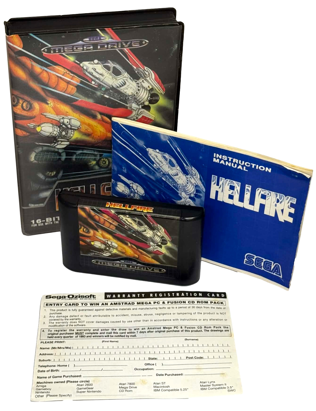 Hellfire Sega Mega Drive *Complete*