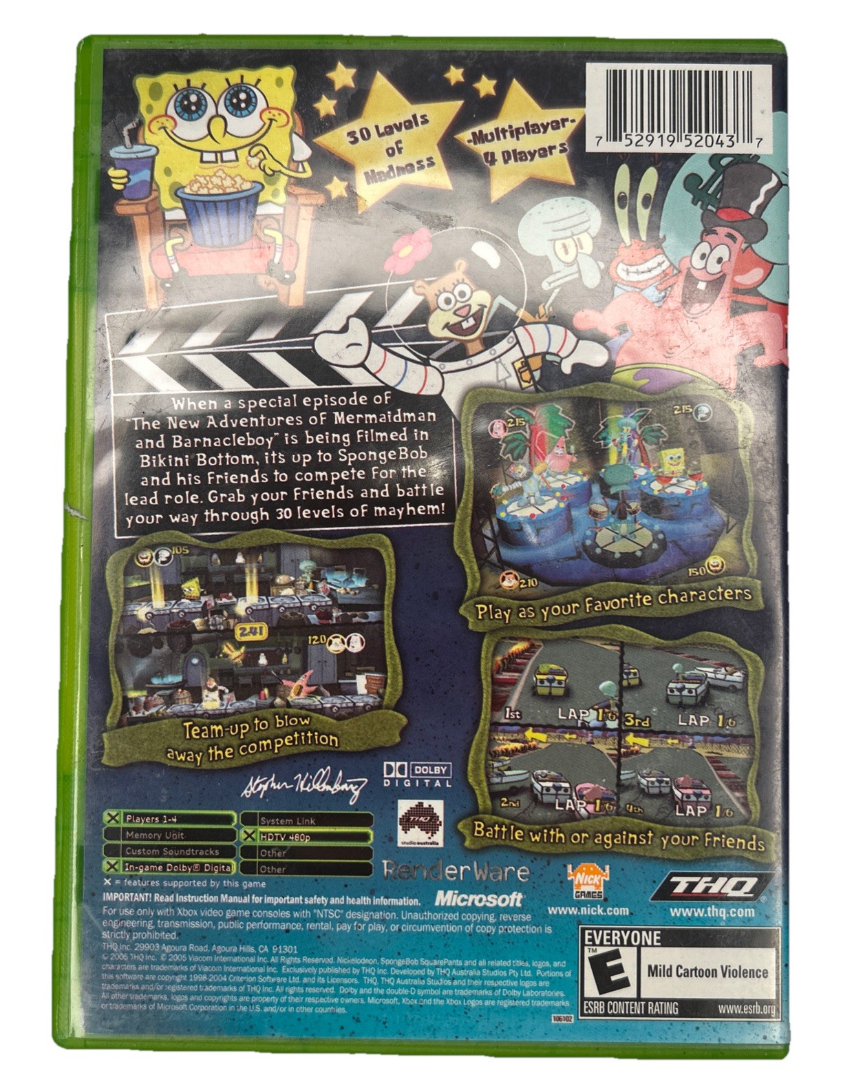 SpongeBob SquarePants: Lights, Camera, Pants (Microsoft Xbox, 2005) Blockbuster