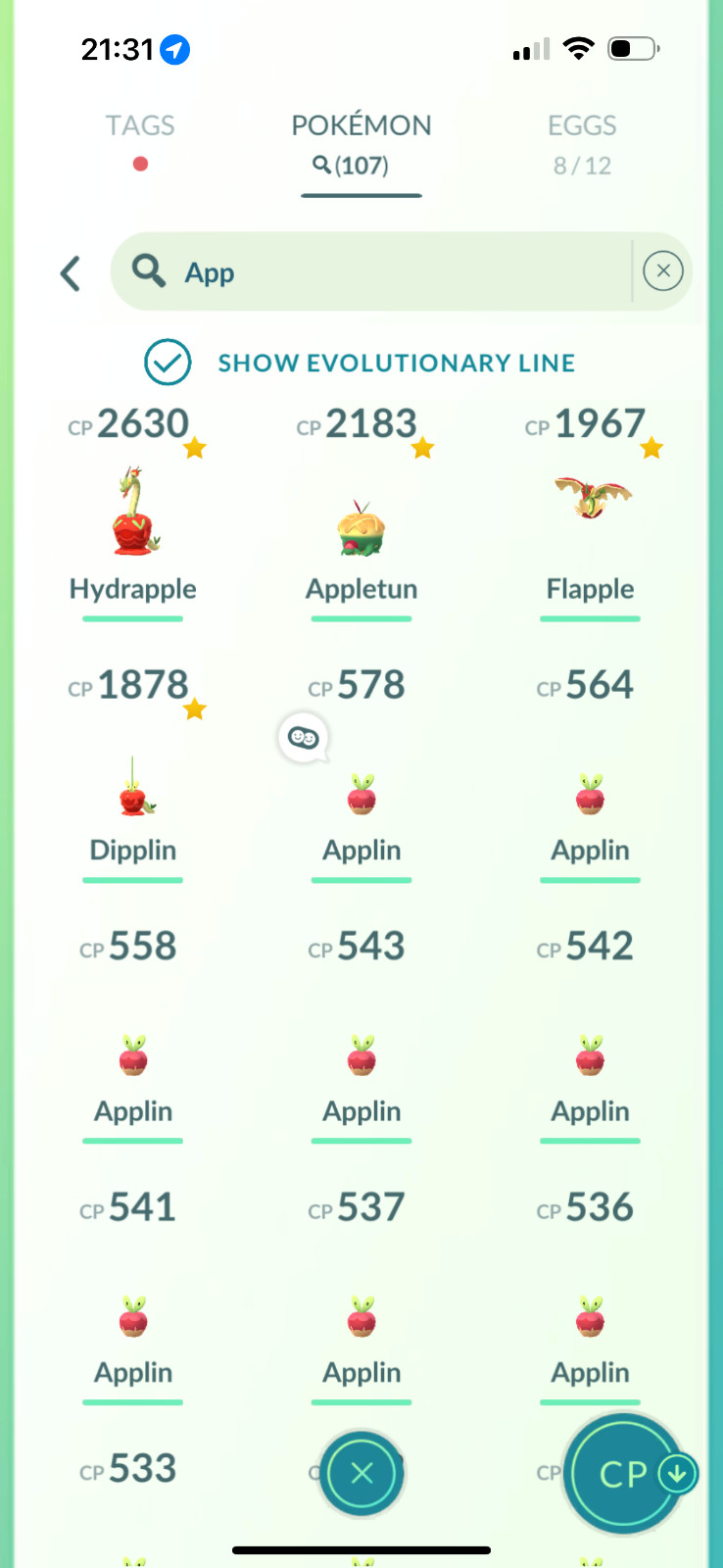 Hydrapple ,Appletun , Flapple, Dipplin, Applin x 50 | Mini P T C