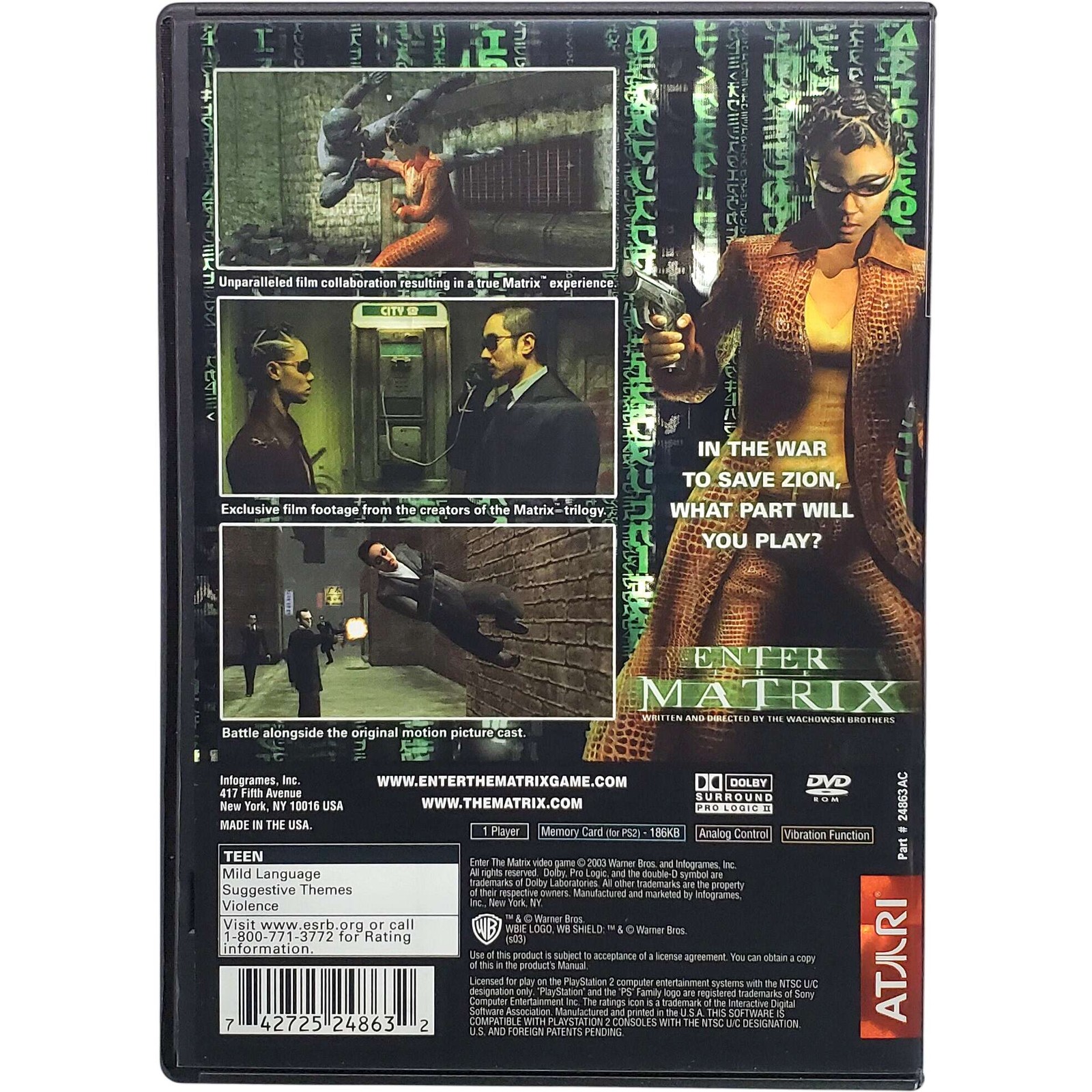 Enter the Matrix – Sony Playstation 2 Pristine Authentic 180 Day Guarantee PS2