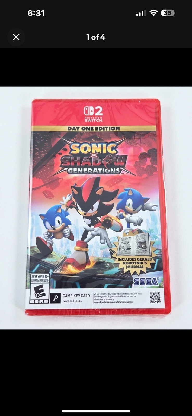 SONIC X SHADOW GENERATIONS NEW FACTORY SEALED 2025 Authentic Nintendo Switch 2