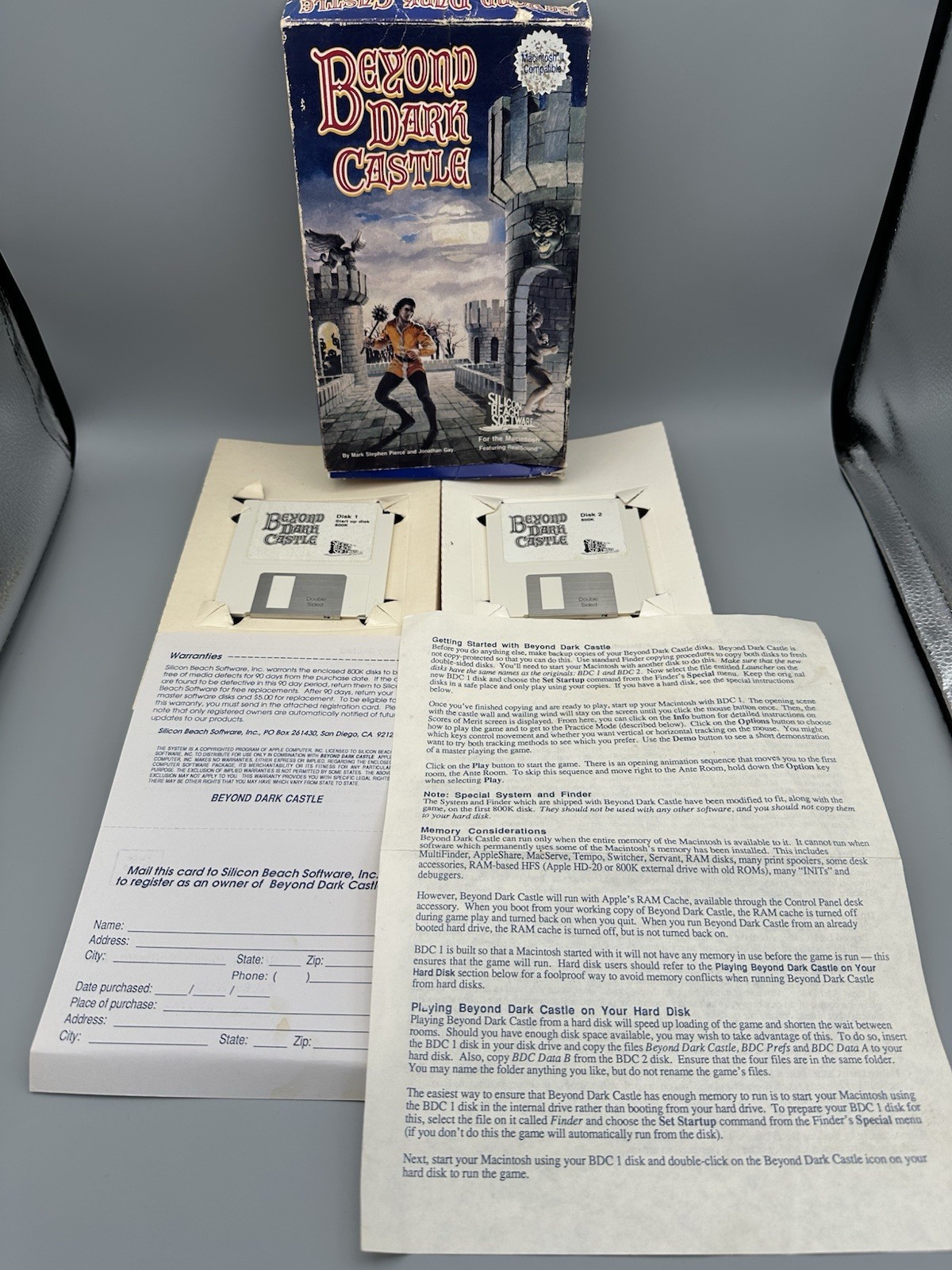 Beyond Dark Castle 1987 Big Box Apple Macintosh II RARE GAME VINTAGE