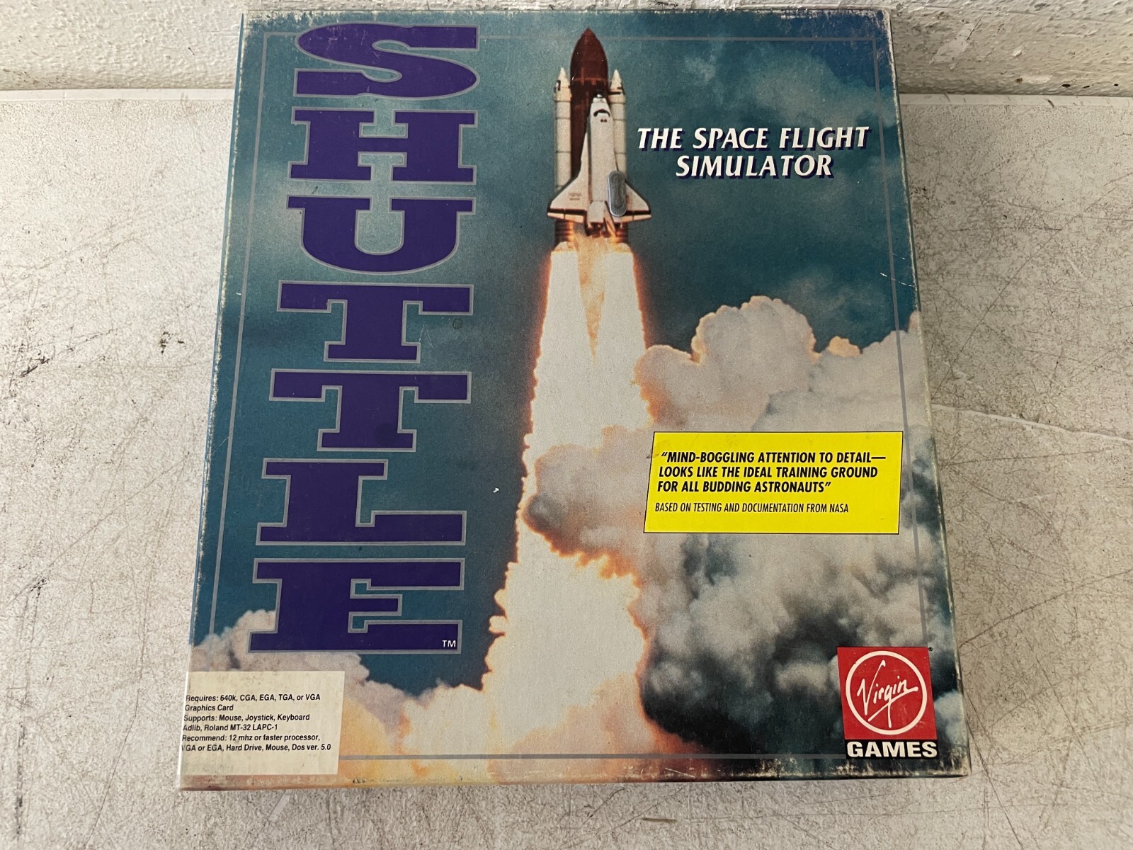 Shuttle Space Flight Simulator Ibm Vintage Pc Virgin Games 3.5″ Disk